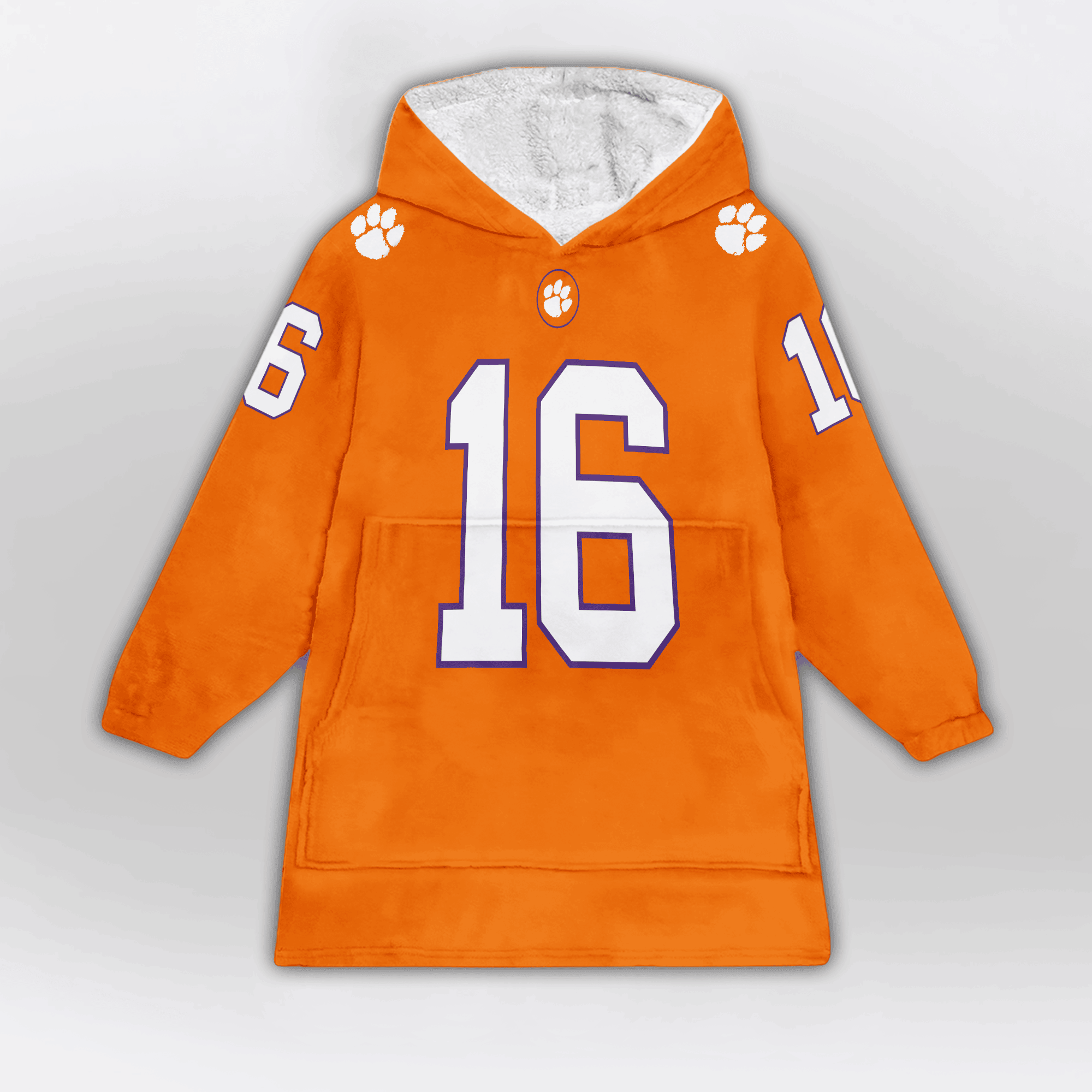 Kid 16 Clemson Football Unisex Blanket Hoodie