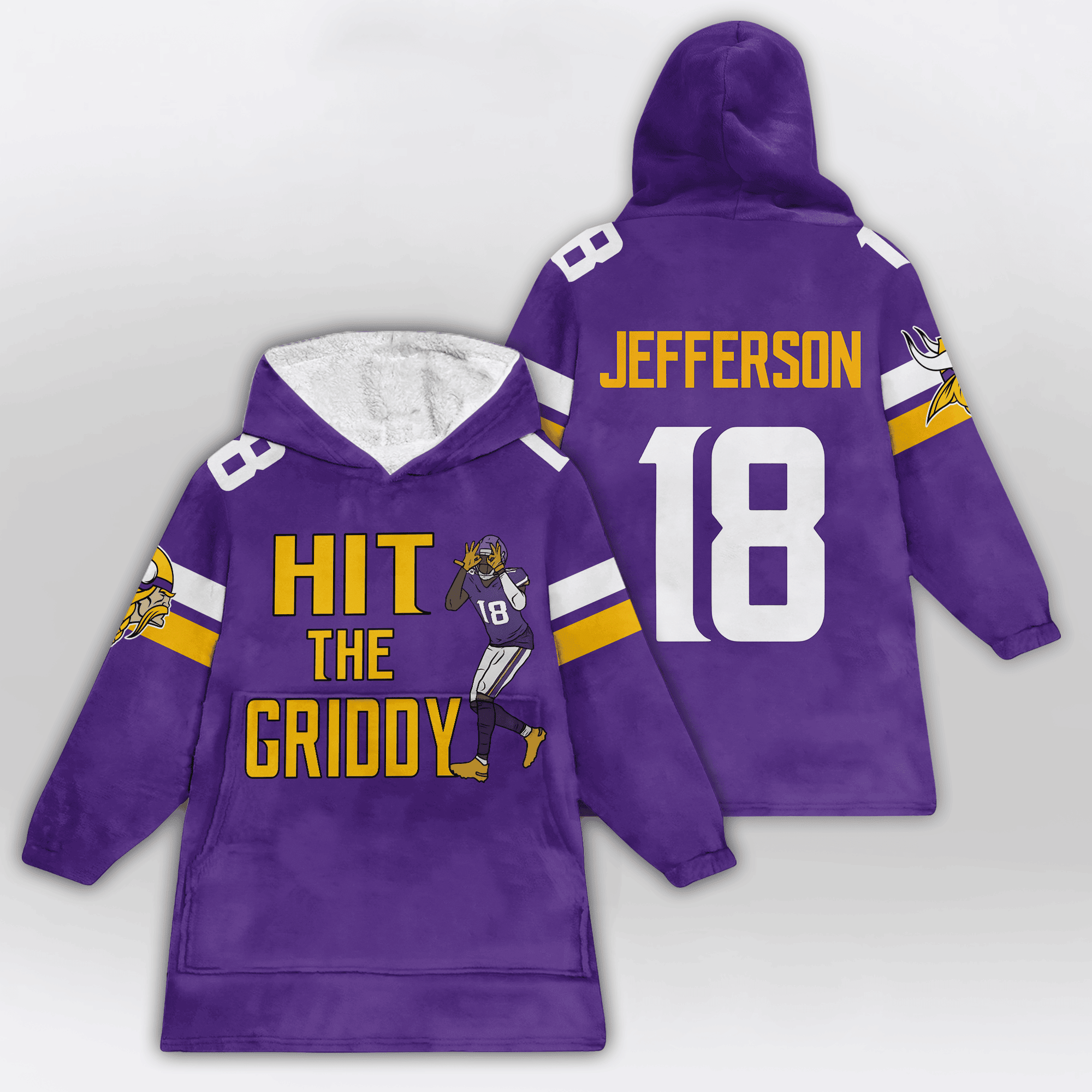 Kid 18 Minnesota Football Unisex Blanket Hoodie