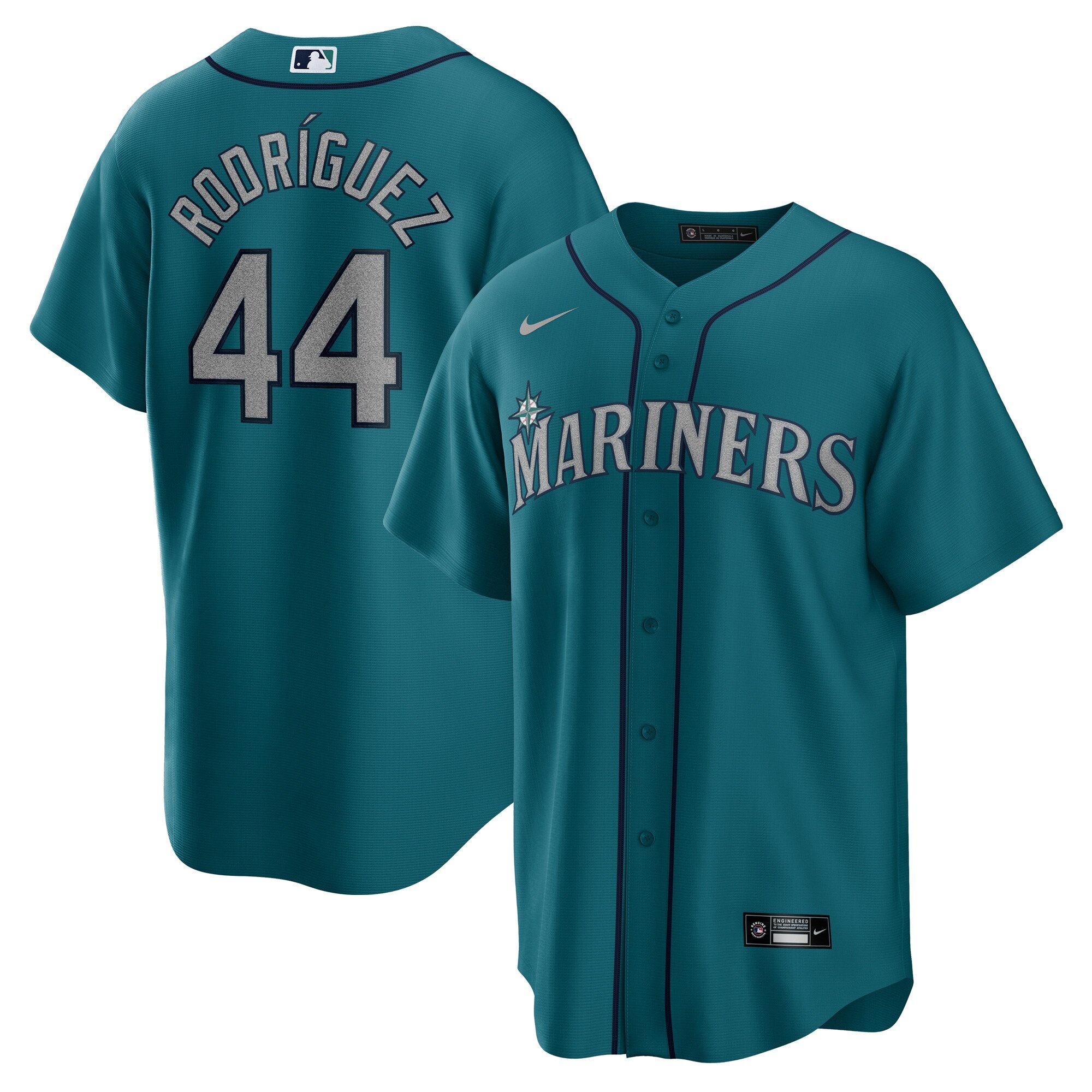 Men's Seattle Mariners Julio Rodriguez  Aqua Official Replica Player Jersey