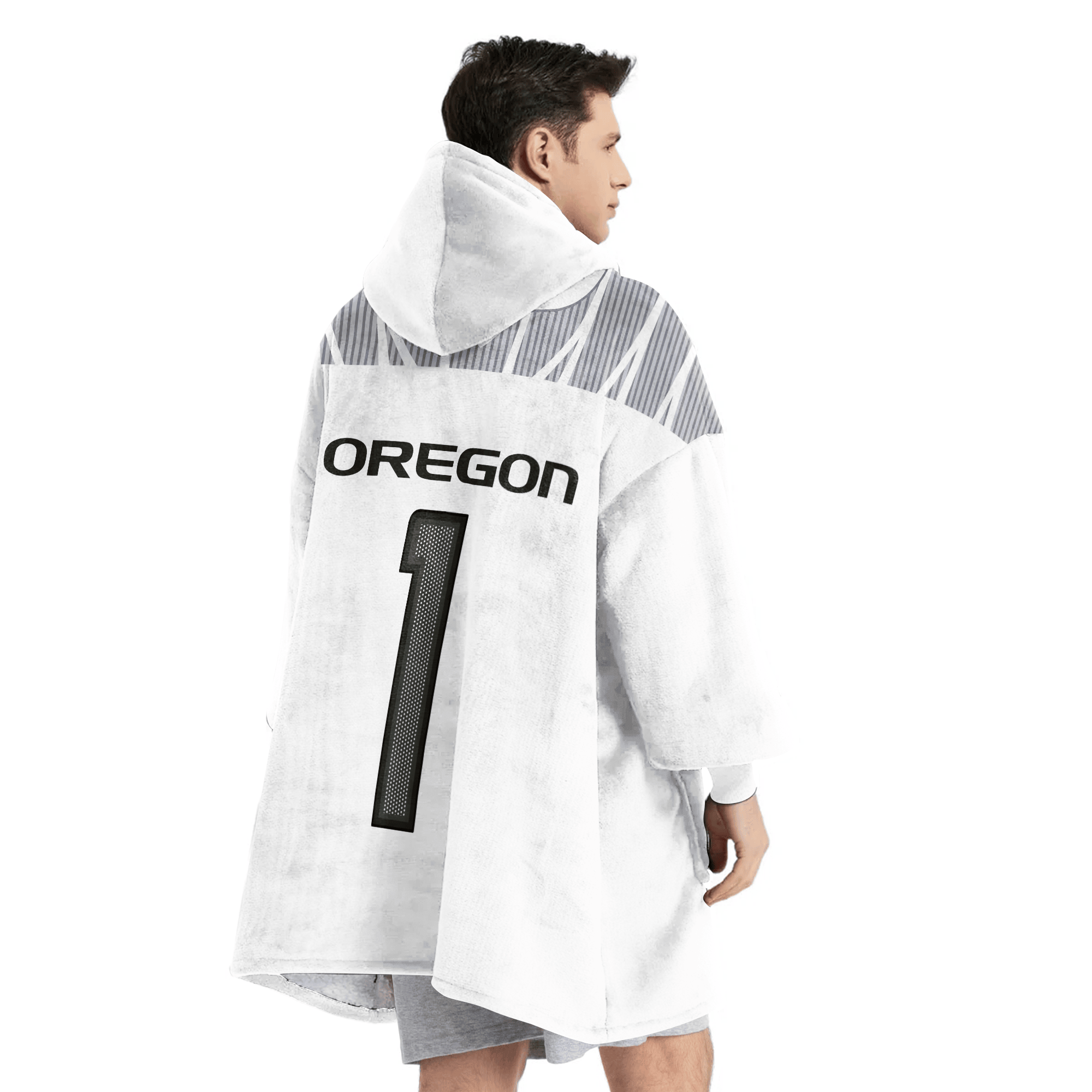 Adult #1 Oregon Football Unisex Blanket Hoodie
