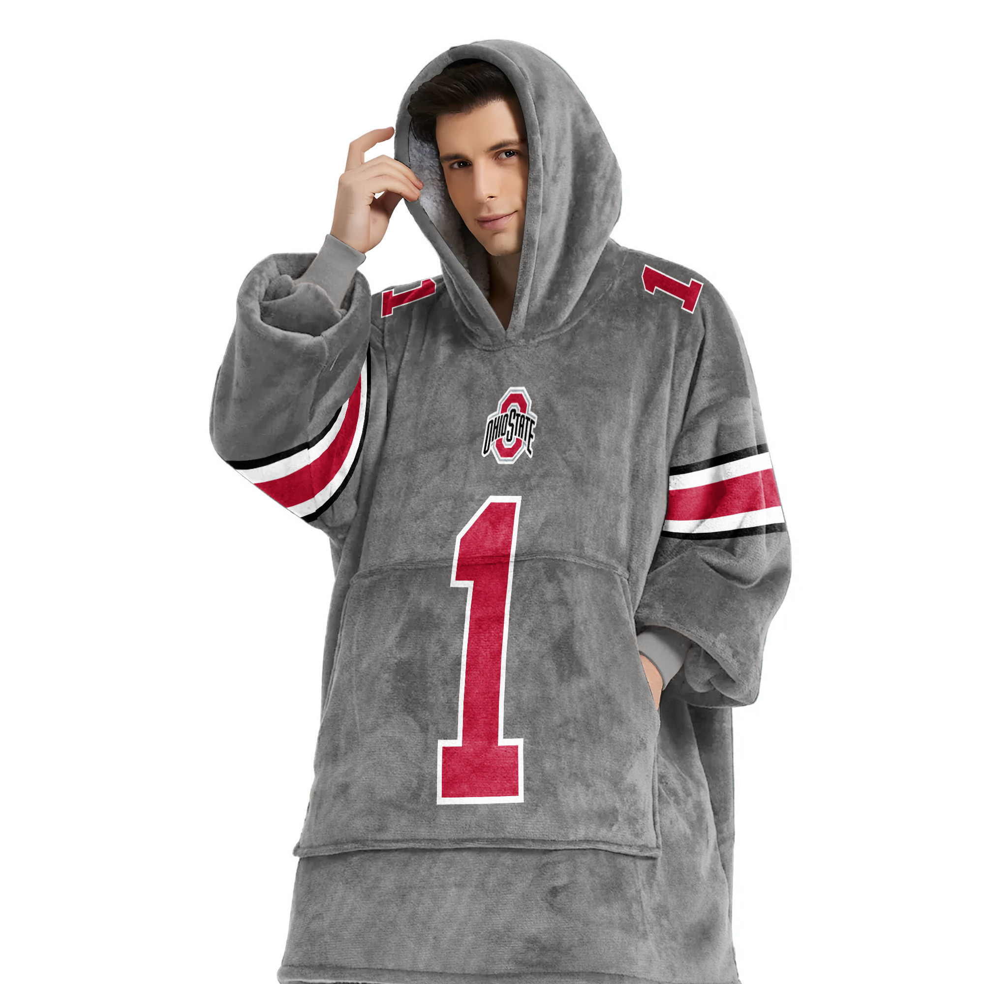 Adult 1 Ohio State Football Unisex Blanket Hoodie