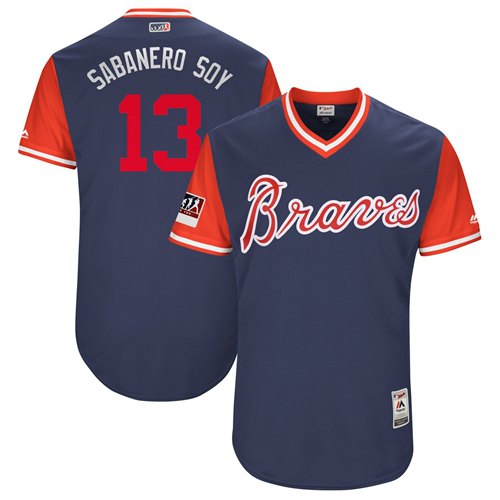 Atlanta Braves #13 Ronald Acuna Jr. Navy