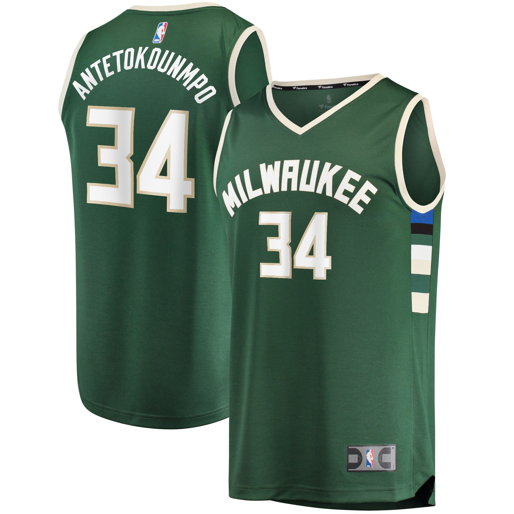Giannis Antetokounmpo Milwaukee Bucks  Fast Break Replica Player Jersey - Icon Edition - Hunter Green