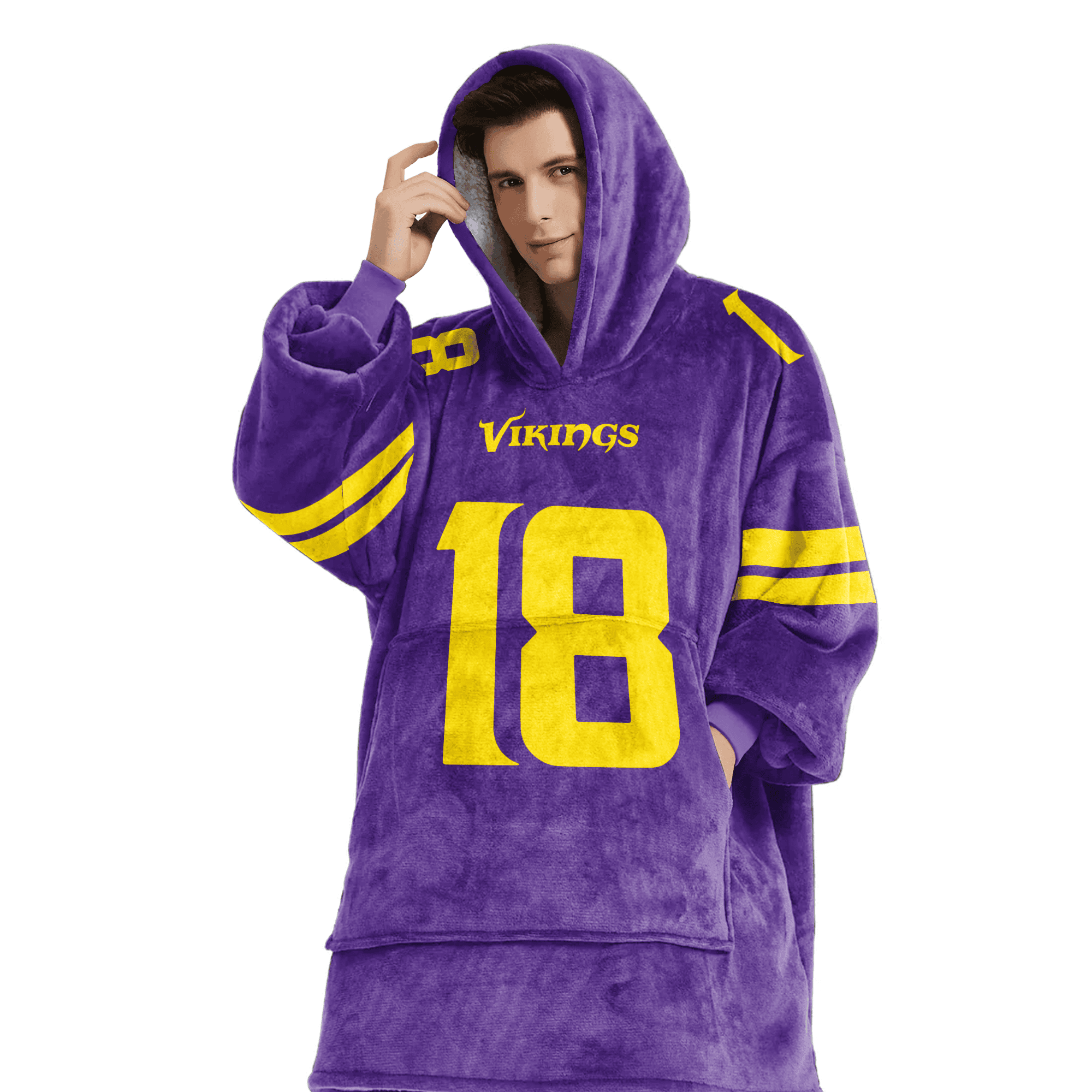 Adult 18 Minnesota Football Unisex Blanket Hoodie