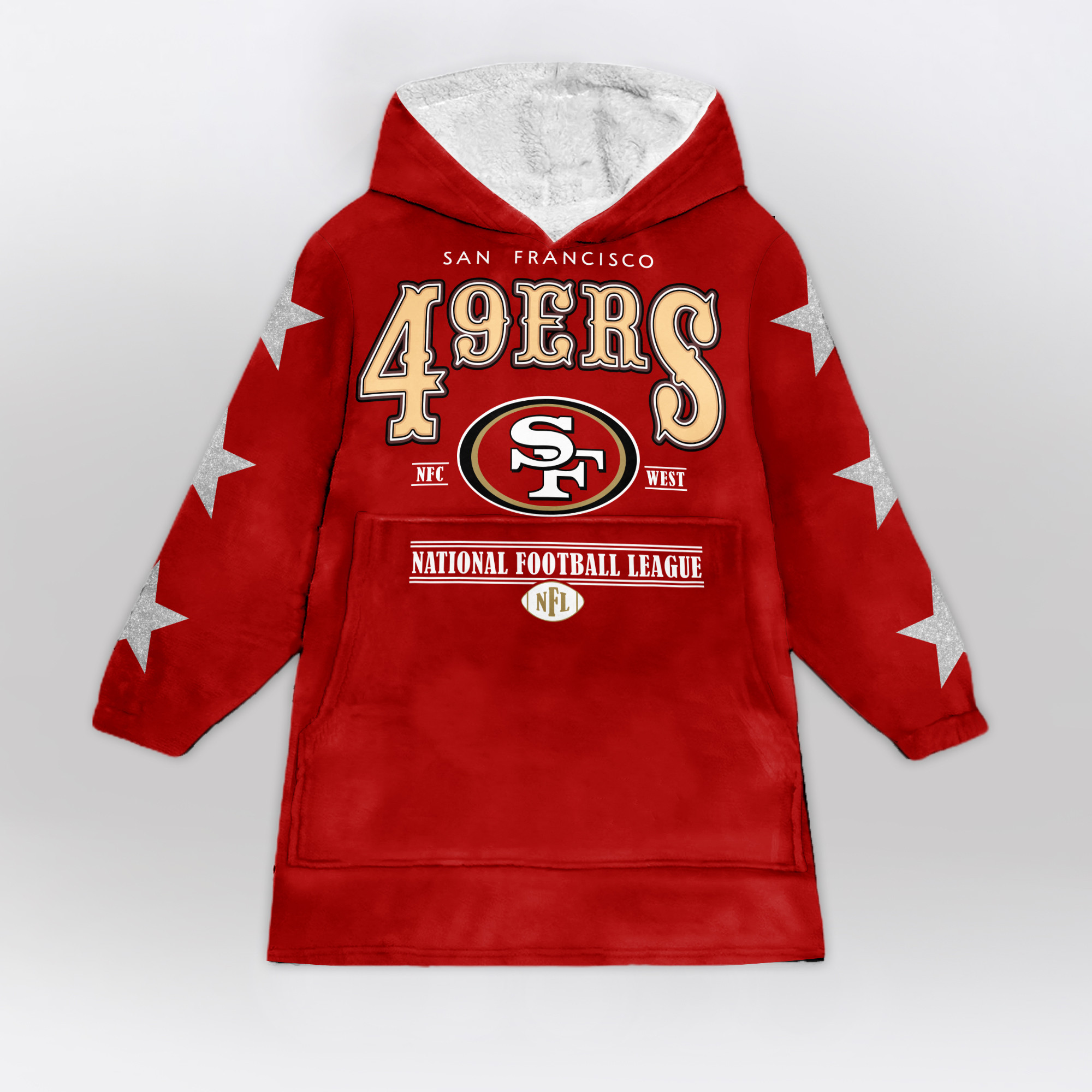 Adult San Francisco 49ers Football Unisex Blanket Hoodie