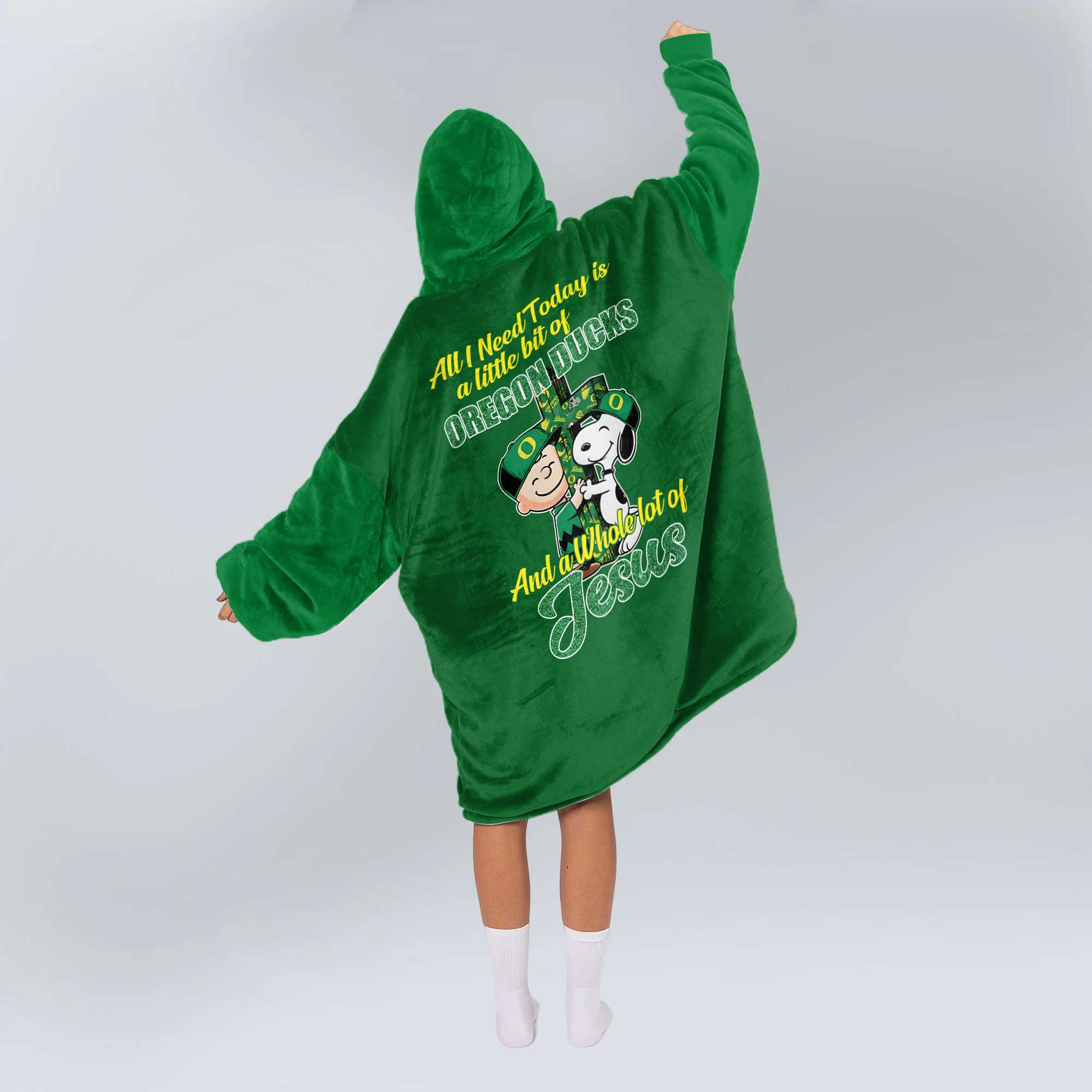 Adult Oregon Football Unisex Blanket Hoodie