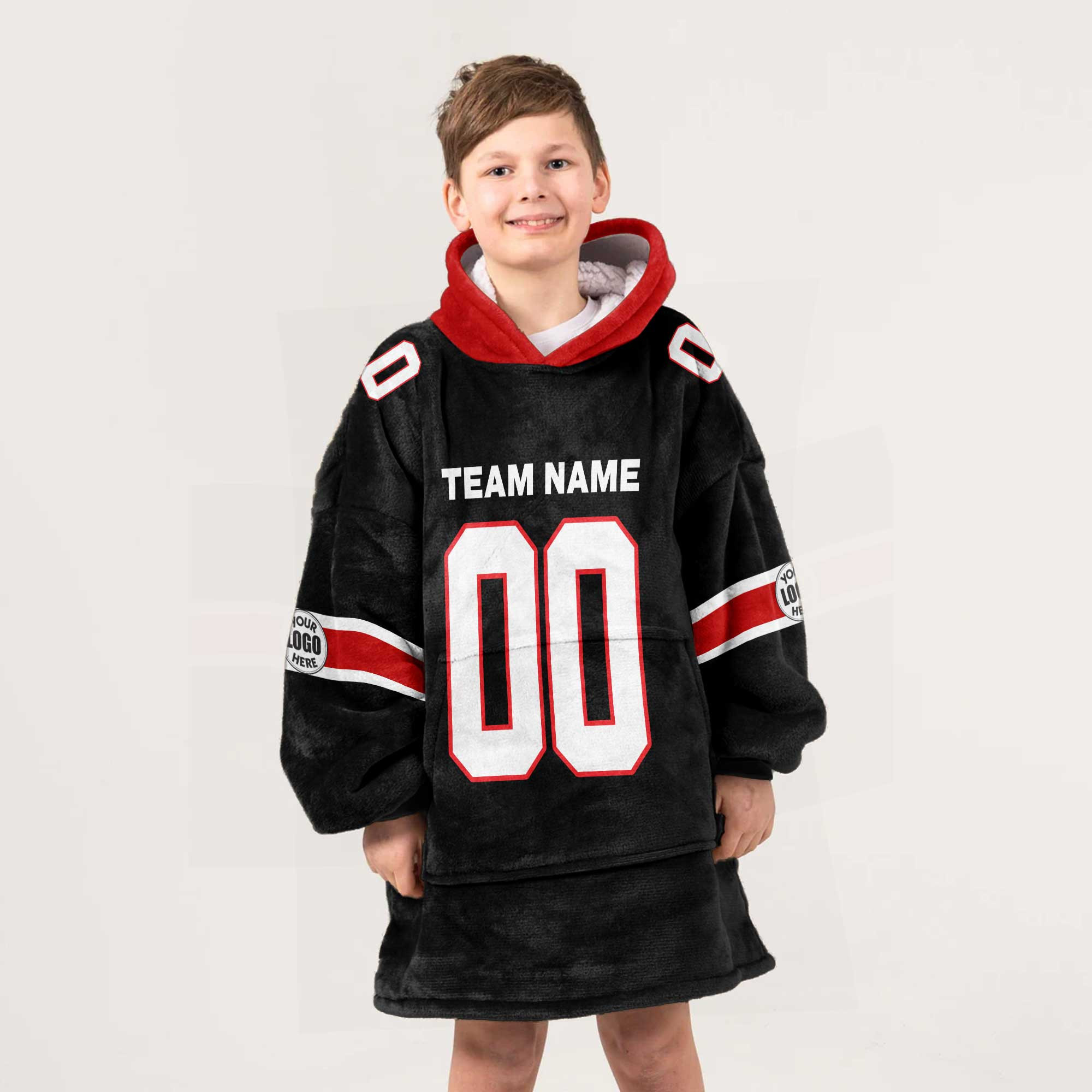 Adult Custom Blanket Hoodie Georgia Inspired Color