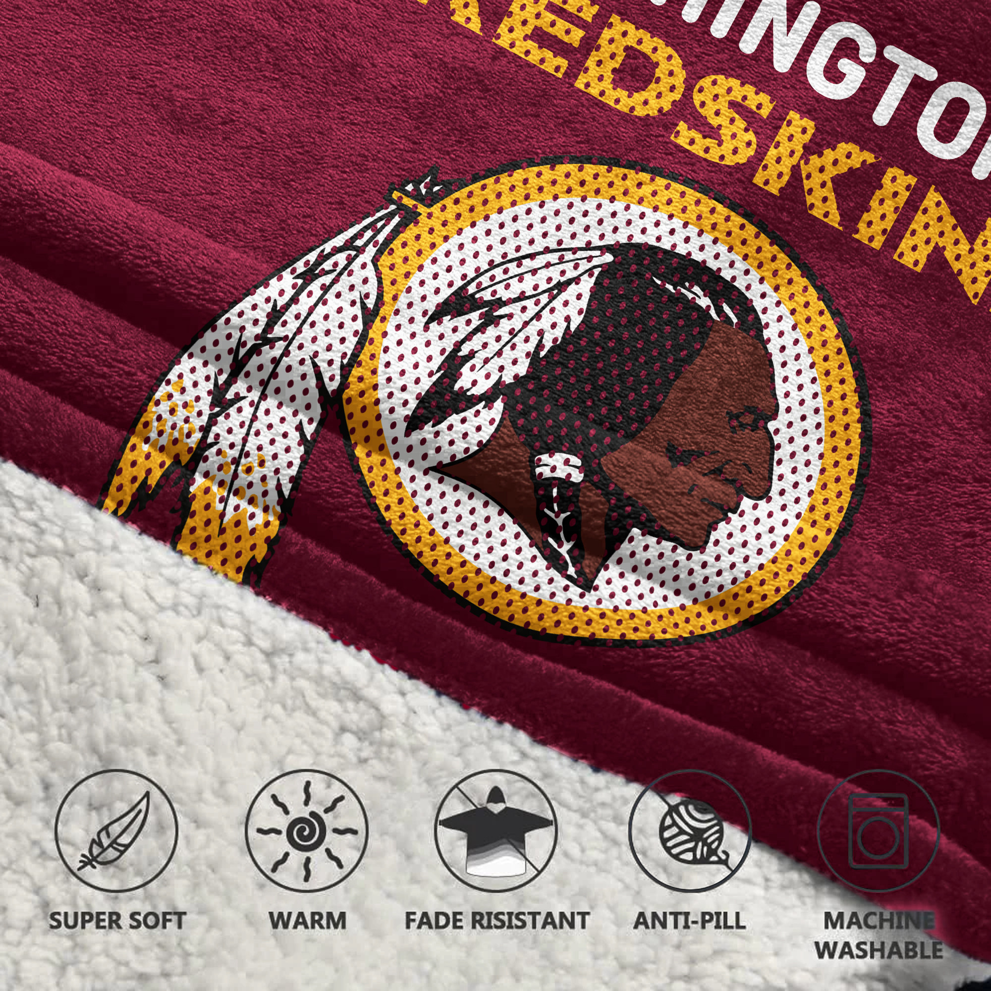 Adult 5 Washington Football Unisex Blanket Hoodie