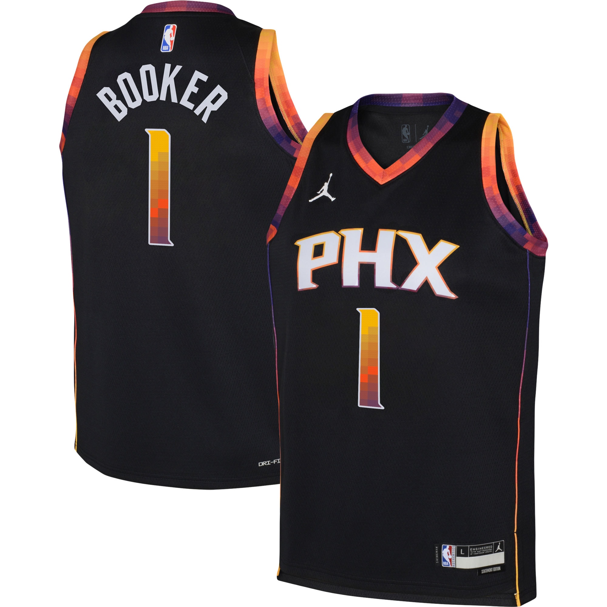 Devin Booker Phoenix Suns  Youth Swingman Jersey - Statement Edition - Black