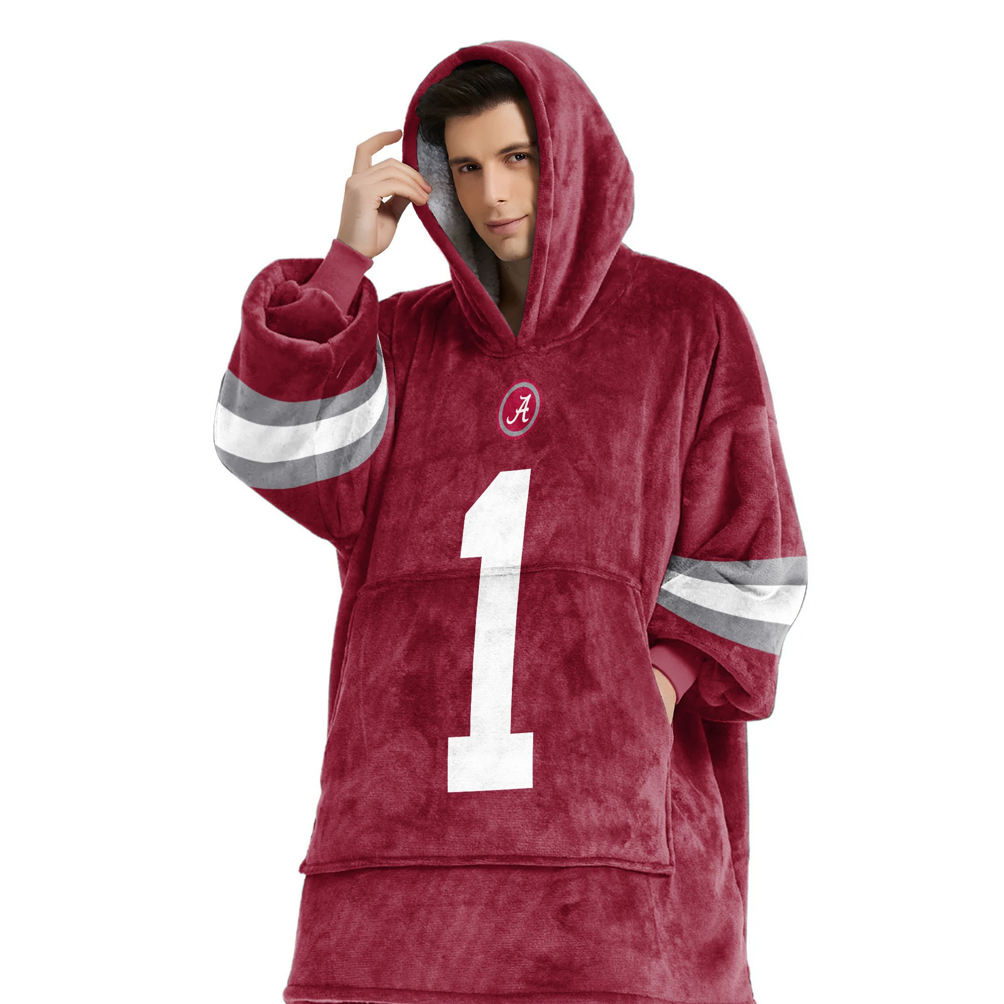 Adult #1 Alabama Football Unisex Blanket Hoodie