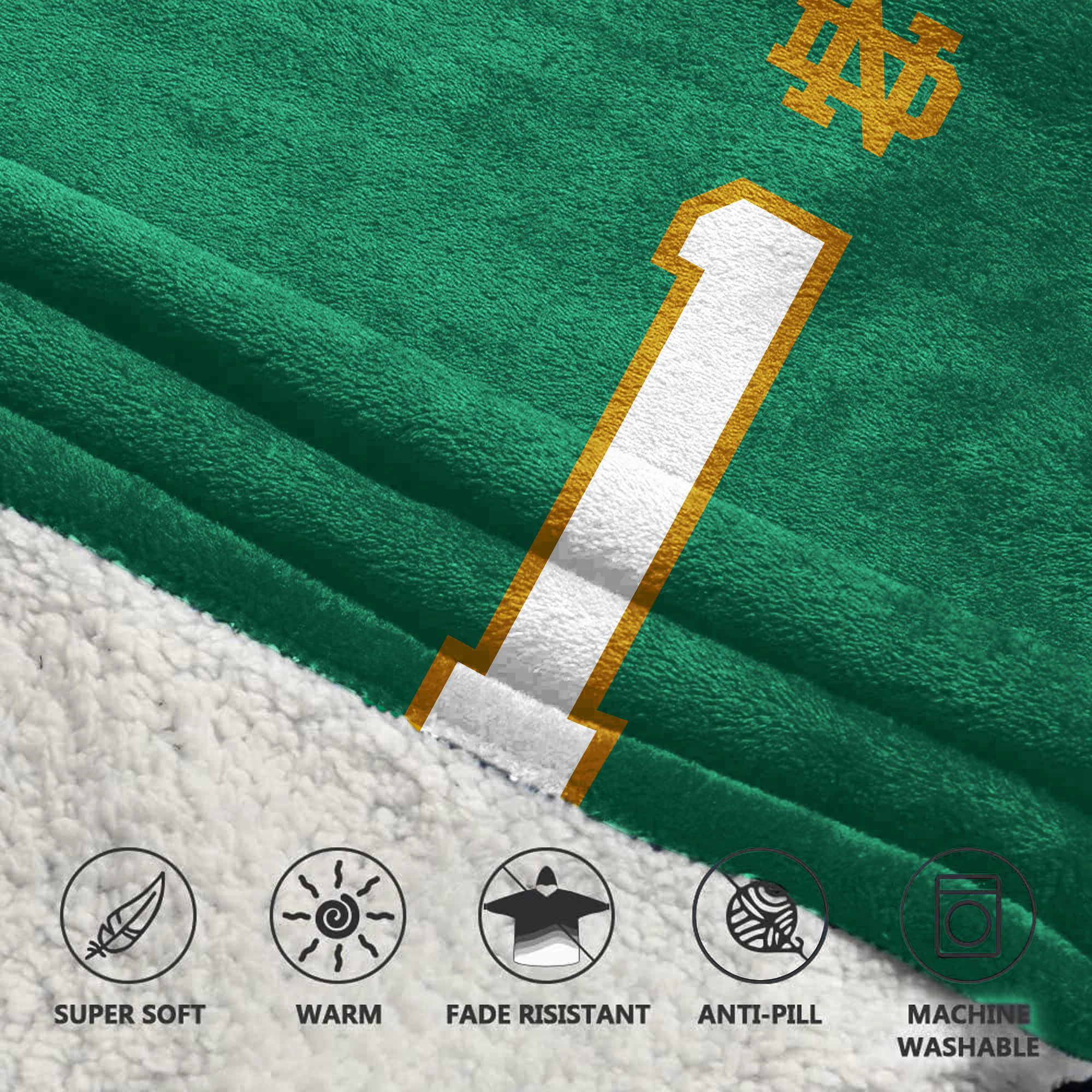 Adult 1 Notre Dame Football Unisex Blanket Hoodie