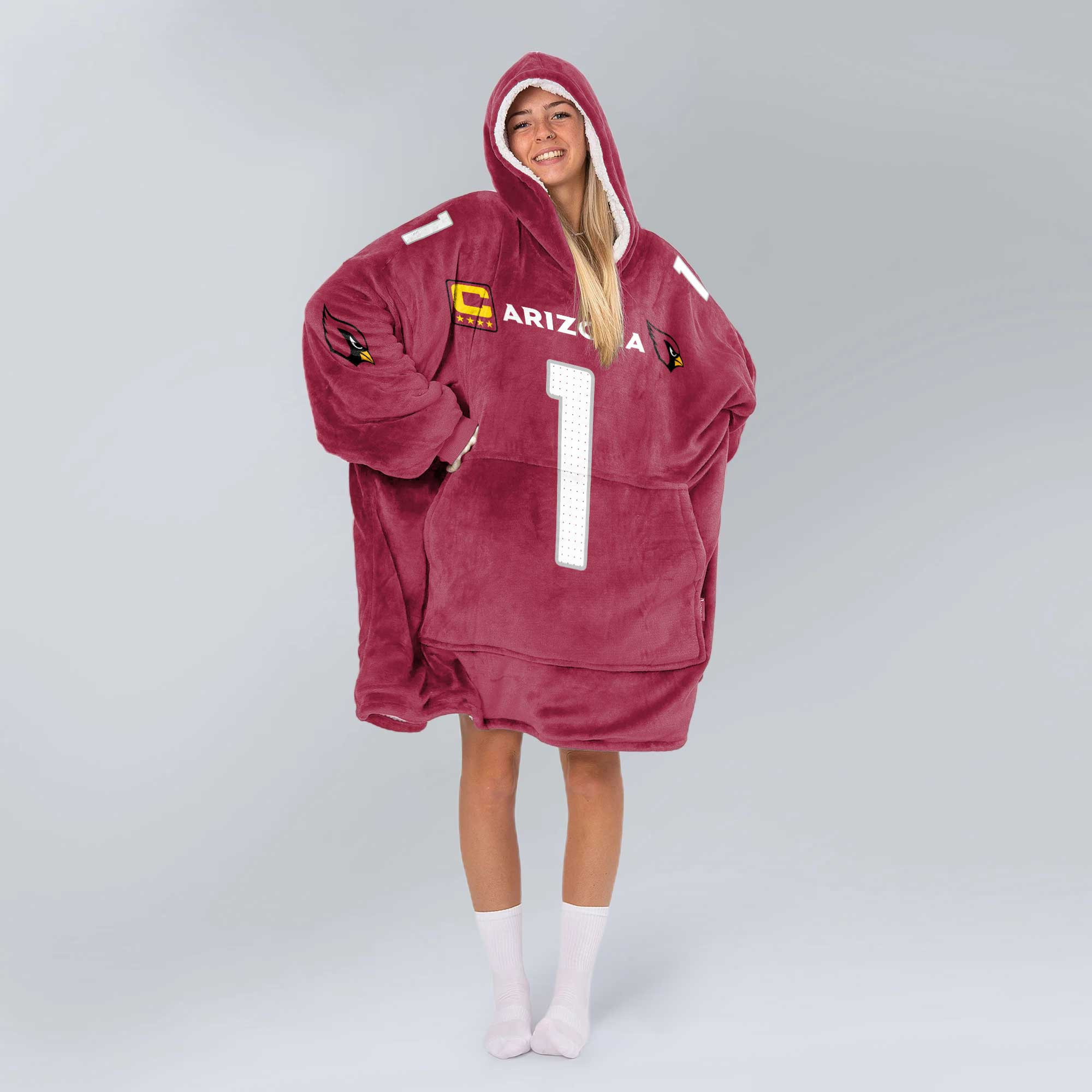 Adult 1 Arizona Football Unisex Blanket Hoodie