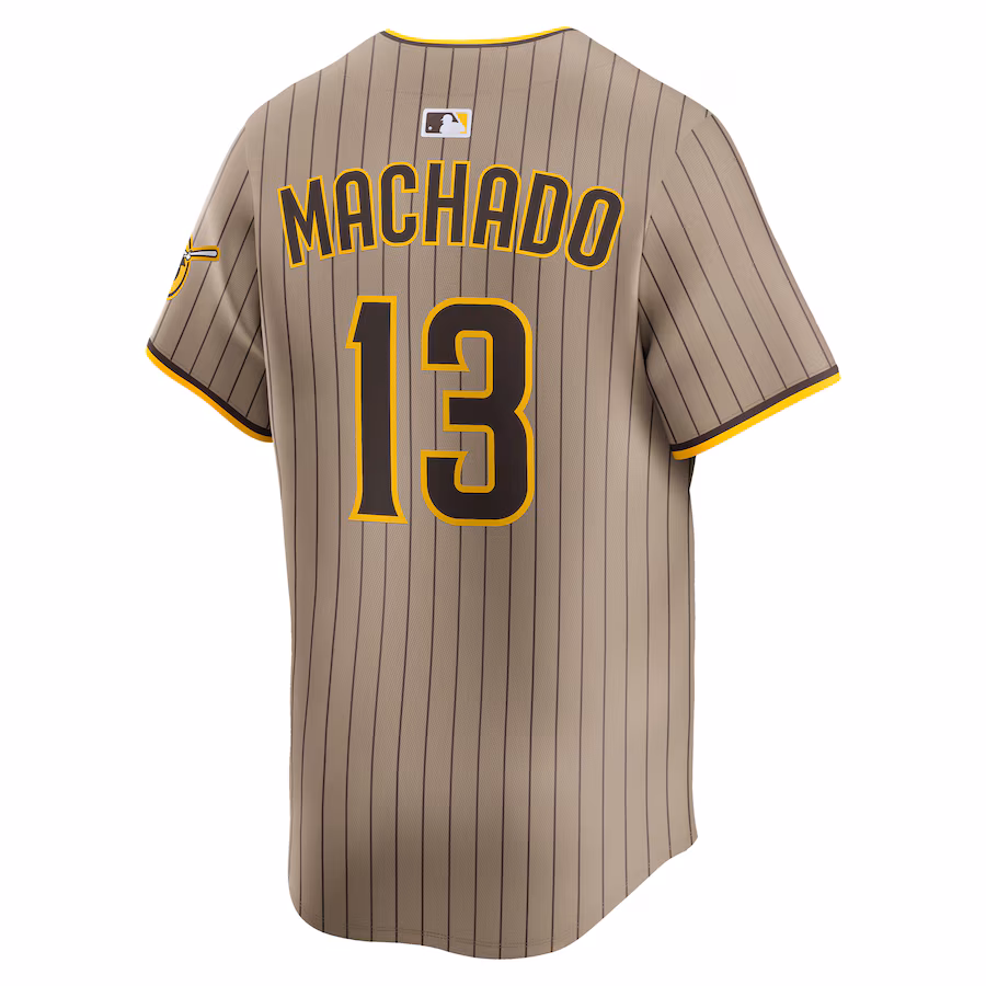 Men's San Diego Padres #13 Manny Machado Khaki Alternate Limited Player Jersey