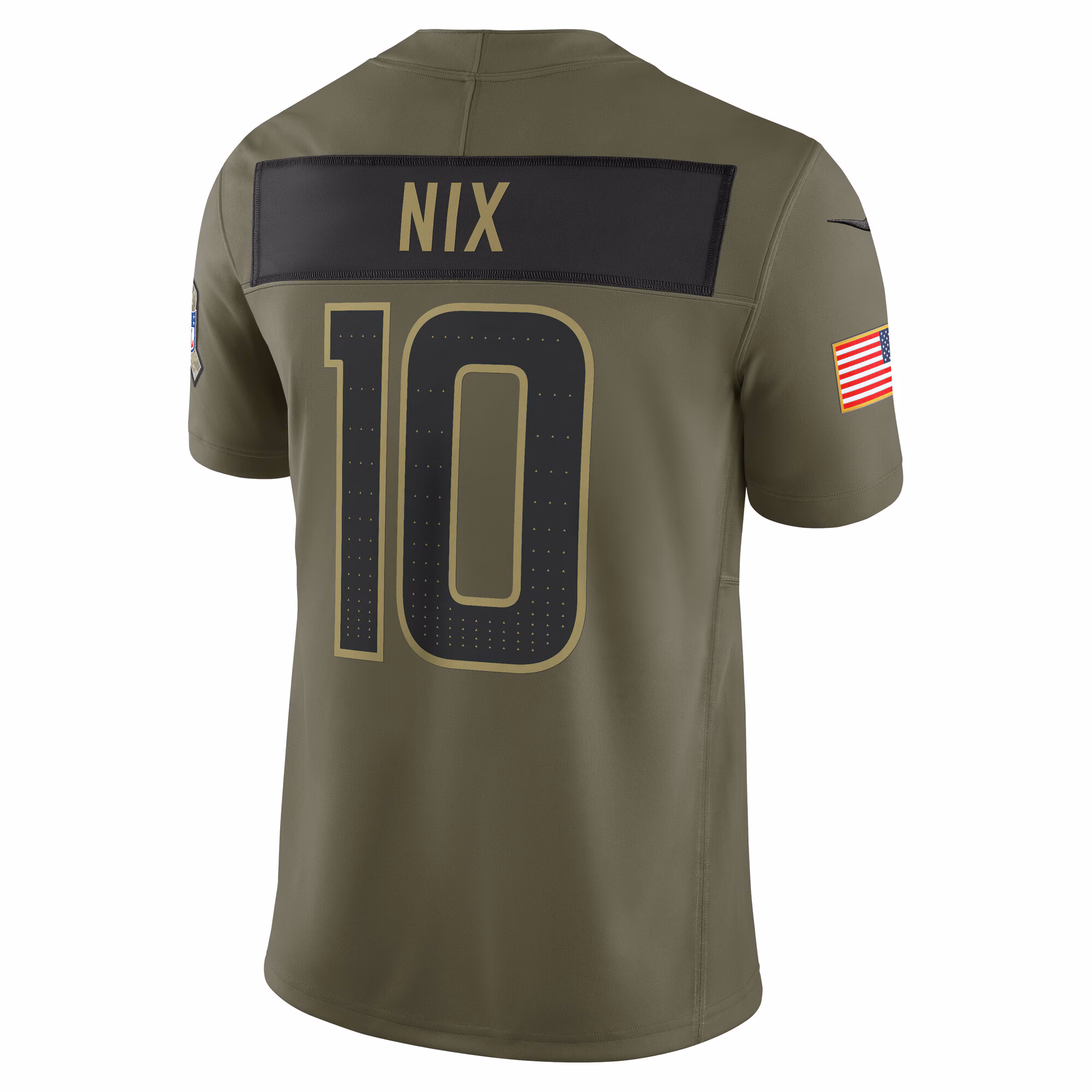 Men's Denver Broncos Bo Nix Olive 2025 Salute to Service Limited Jersey