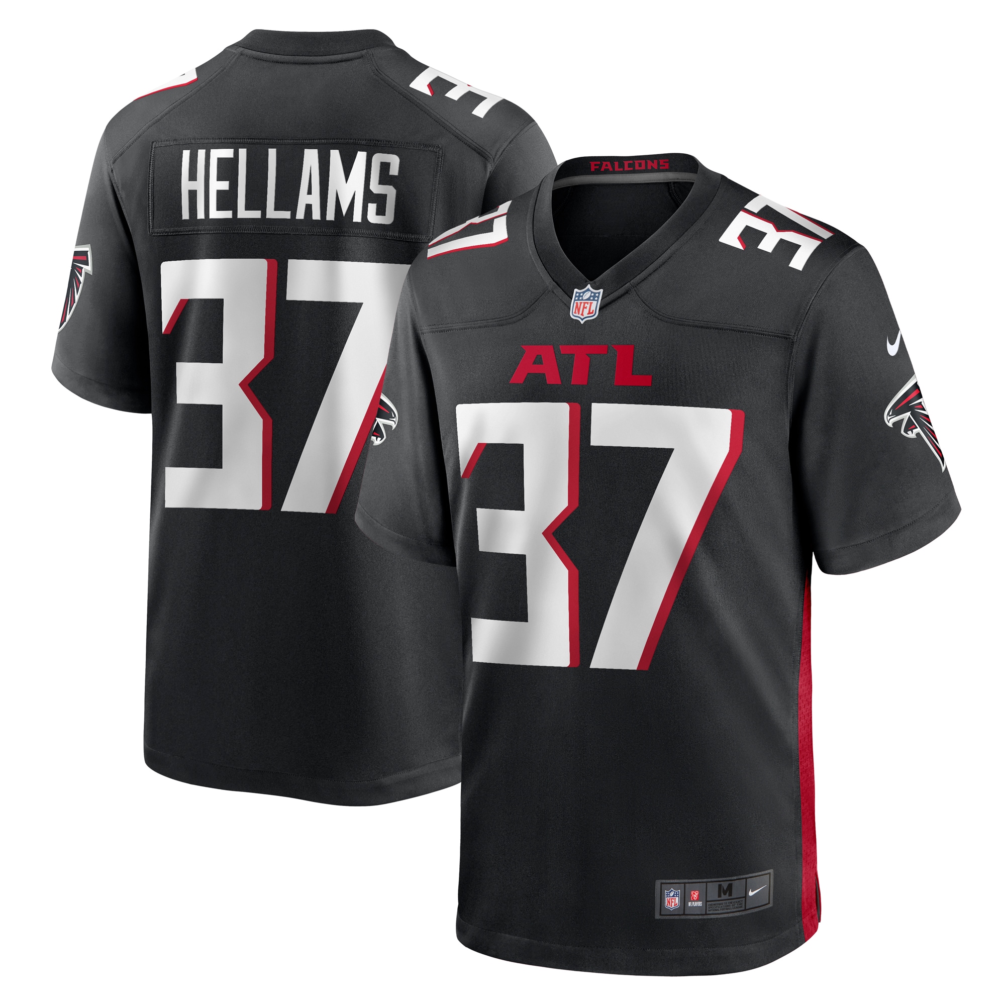 DeMarcco Hellams Atlanta Falcons Team Game Jersey -  Black