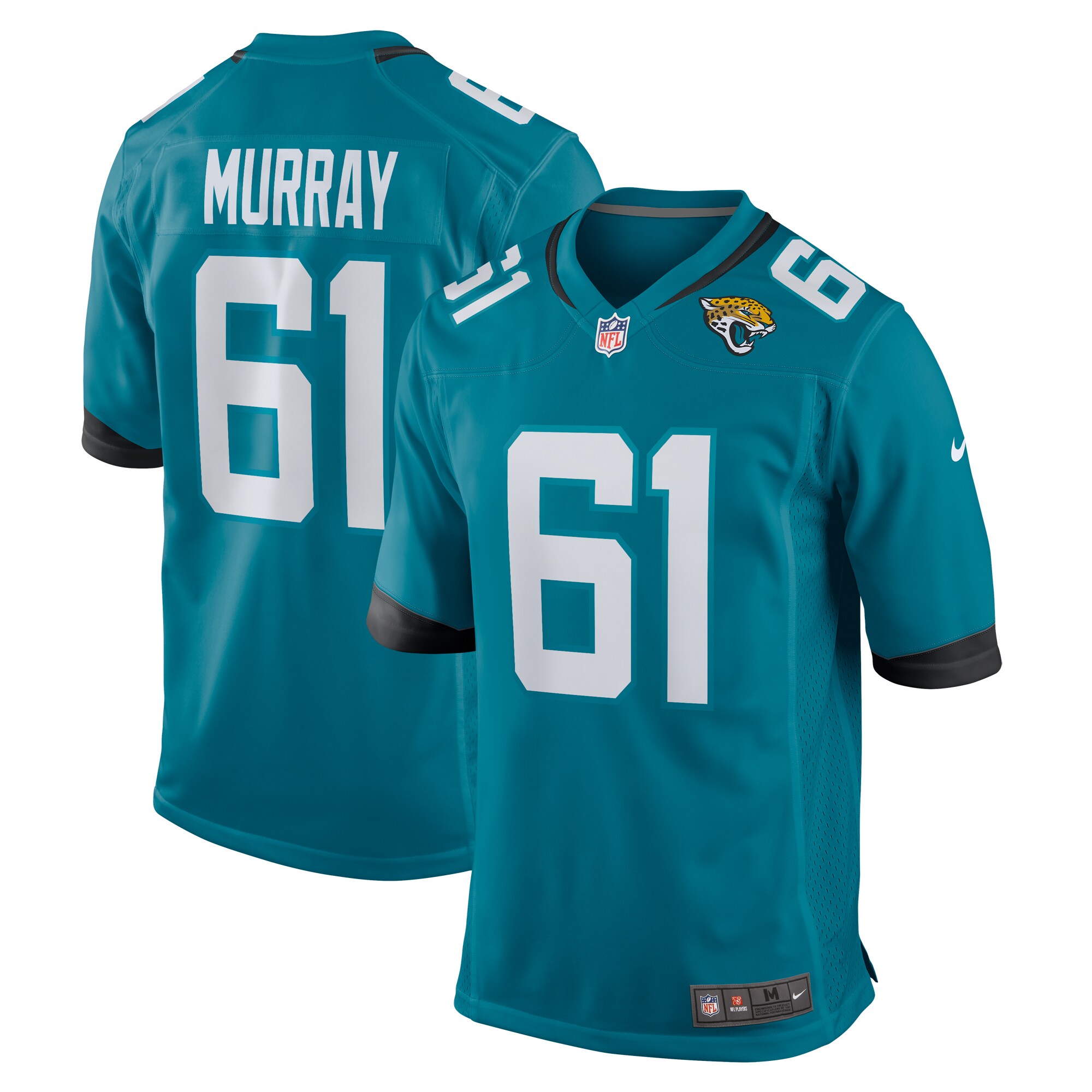 Jimmy Murray Jacksonville Jaguars  Home Game Player Jersey - Teal