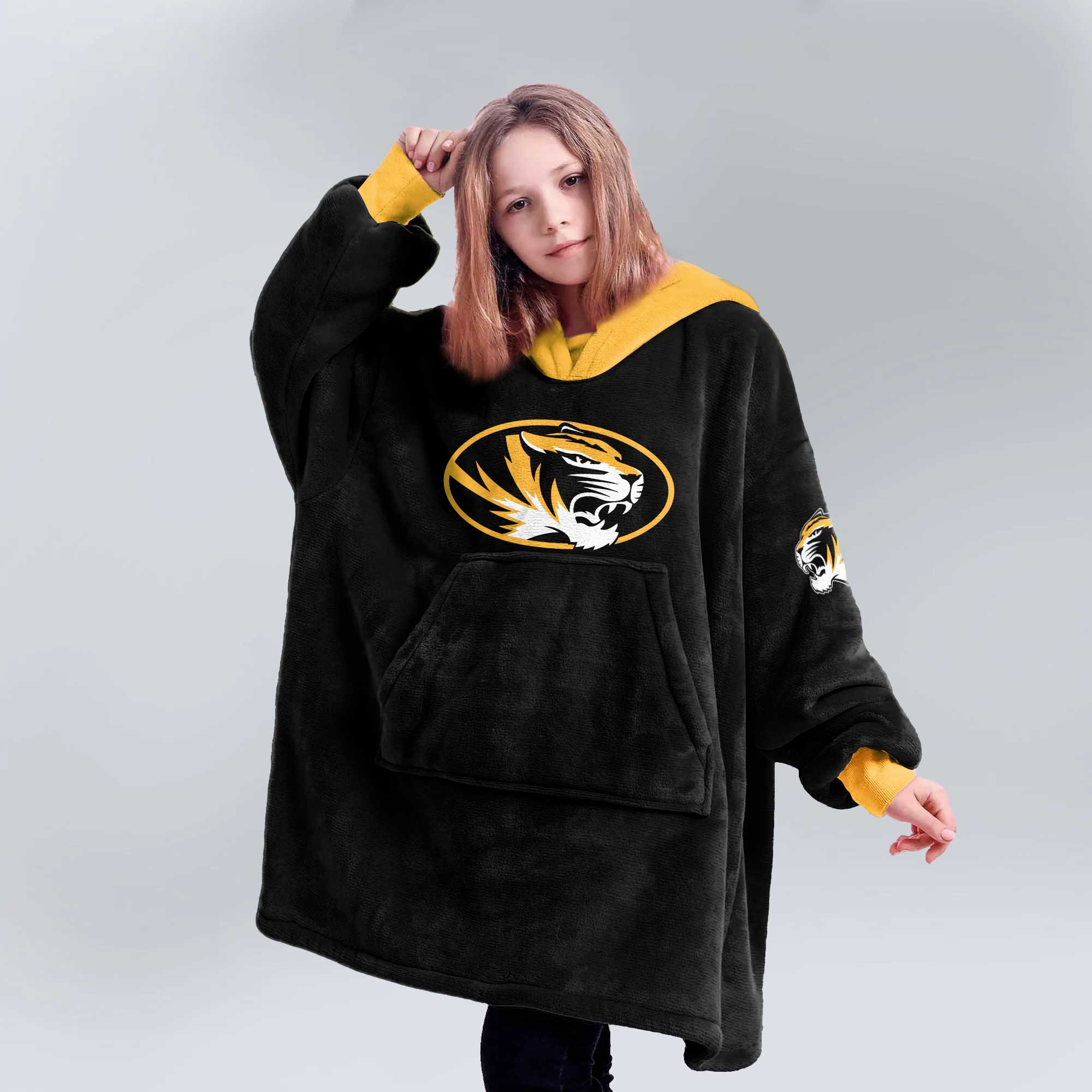 Kid 1 Missouri Football Unisex Blanket Hoodie