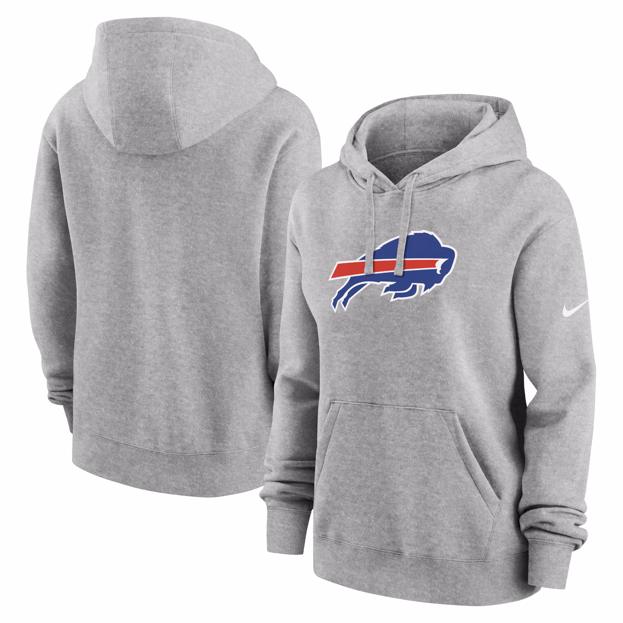 Buffalo Bills Women's Club Fleece Pullover Hoodie - Heather Gray