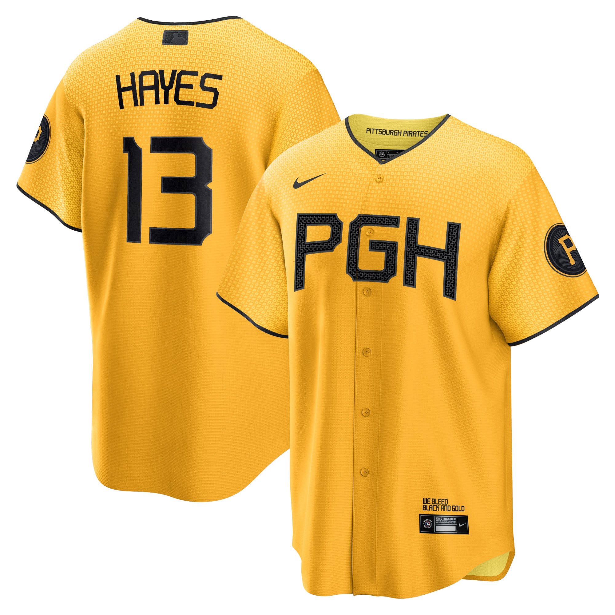 Men's Pittsburgh Pirates Ke'Bryan Hayes  Gold City Connect Replica Player Jersey