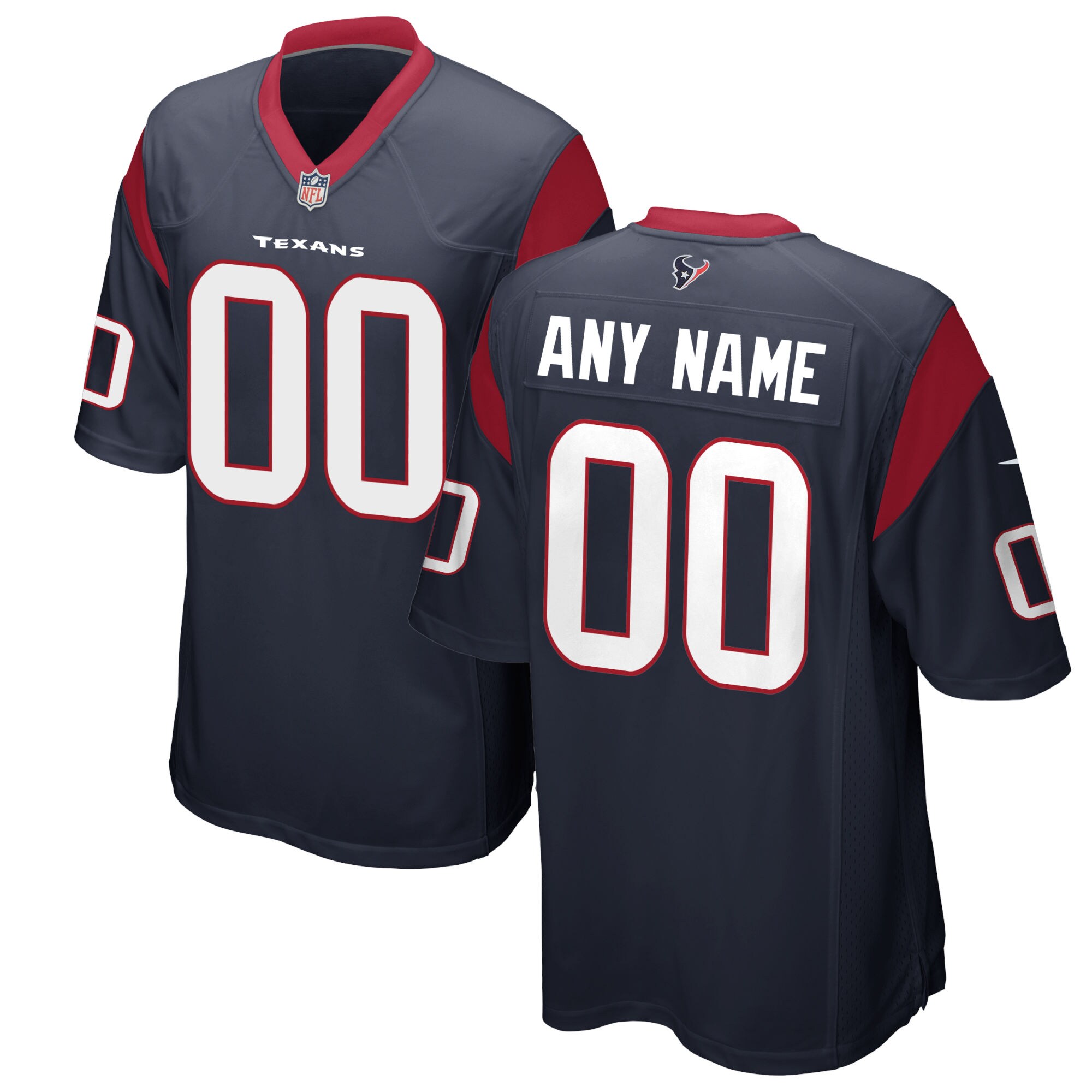 Houston Texans  Custom Game Jersey - Navy