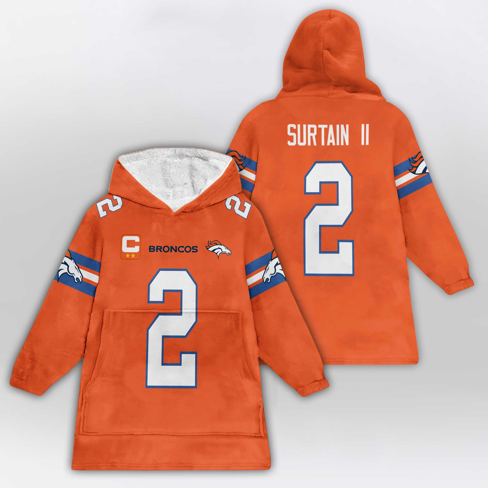 Adult P.S 2 Captain Denver Football Unisex Blanket Hoodie