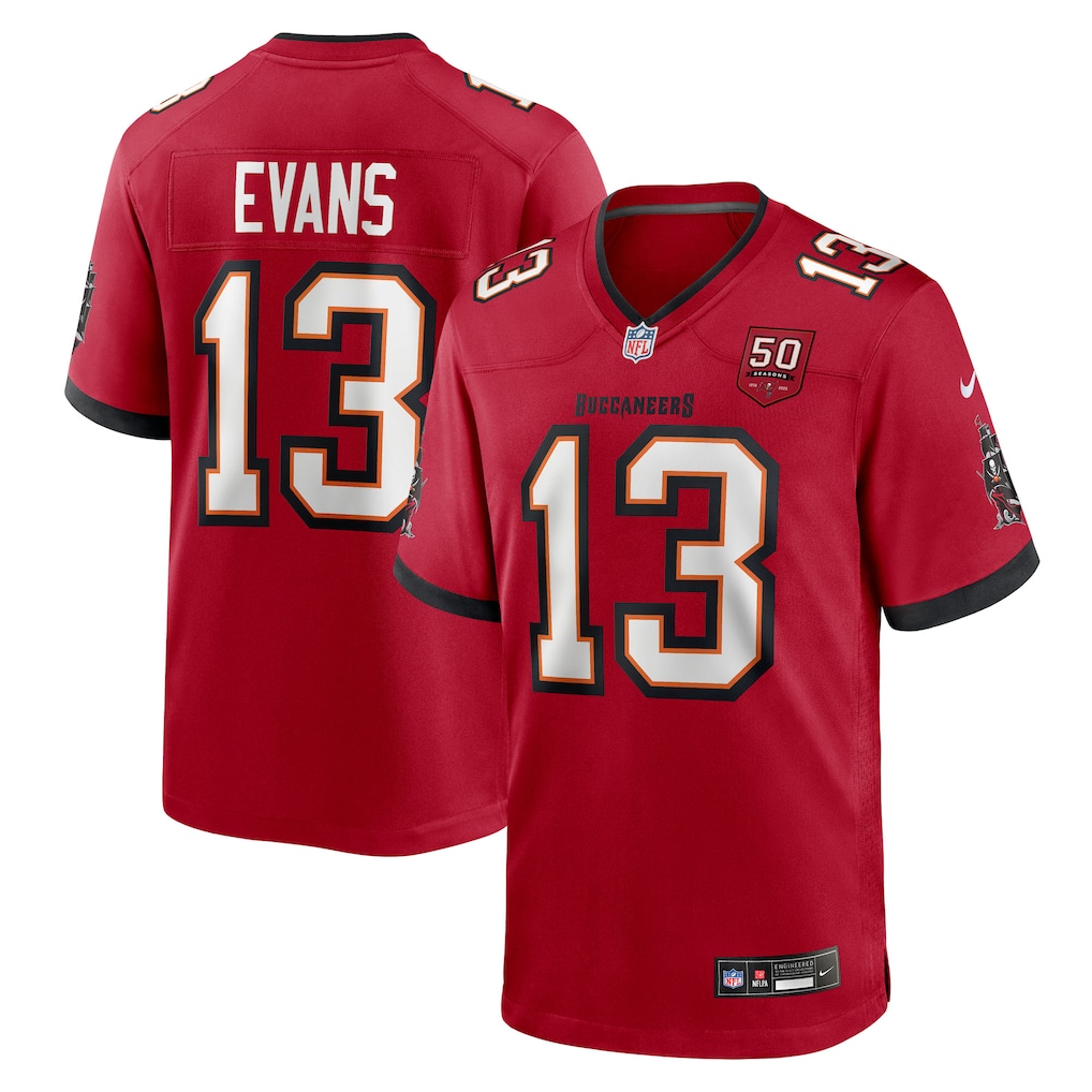 Mike Evans #13 Tampa Bay Buccaneers 50th Season Team Game Jersey - Red