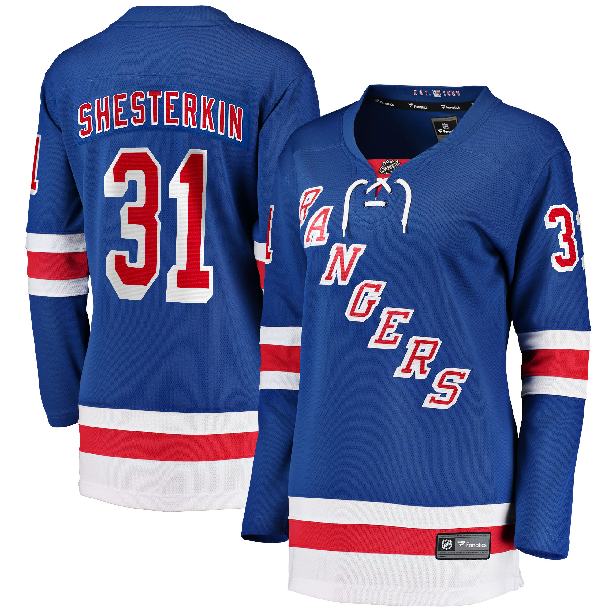 Igor Shesterkin New York Rangers Women's Home Breakaway Jersey - Blue