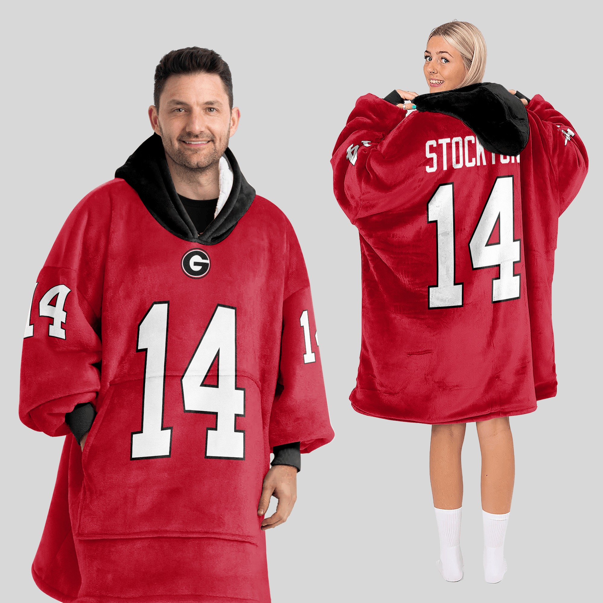 Adult G.S 14 Georgia Football Unisex Blanket Hoodie