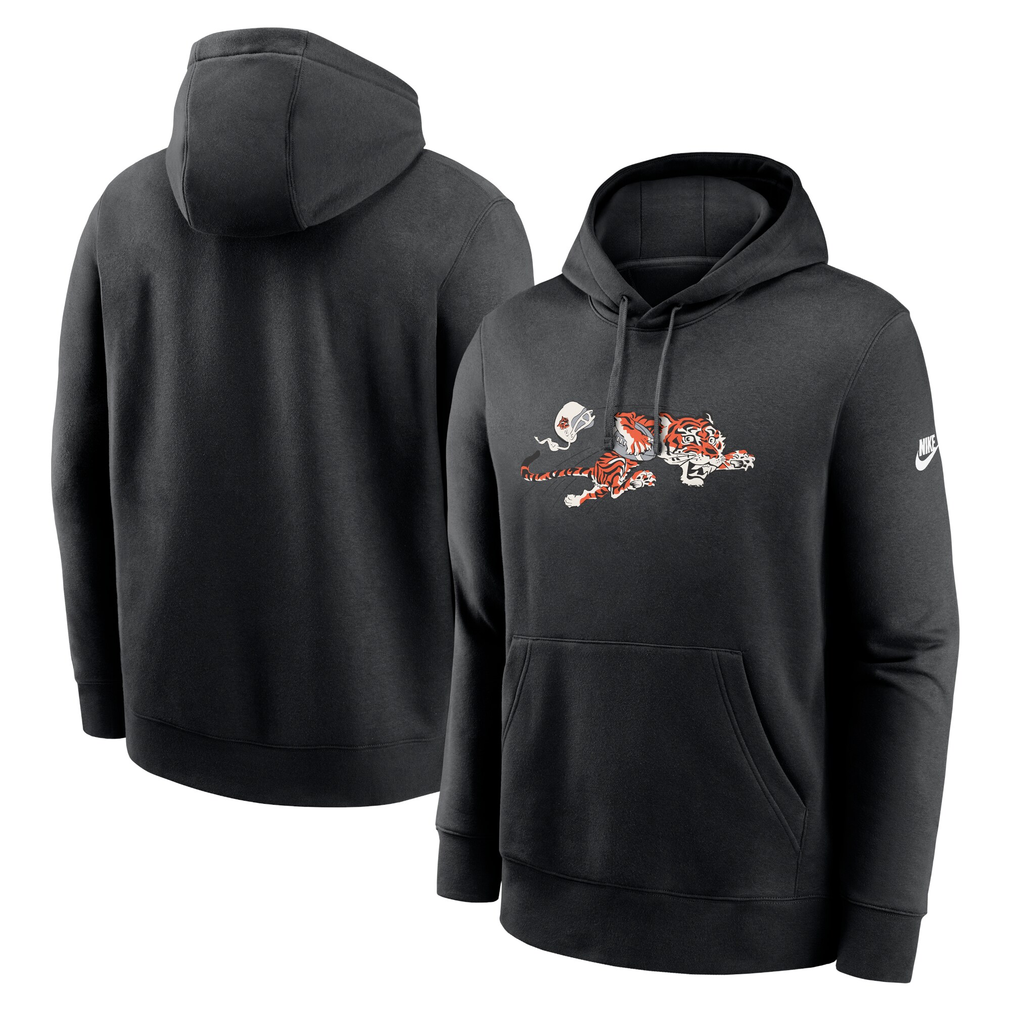 Cincinnati Bengals Rewind Club Logo Pullover Hoodie - Heather Gray