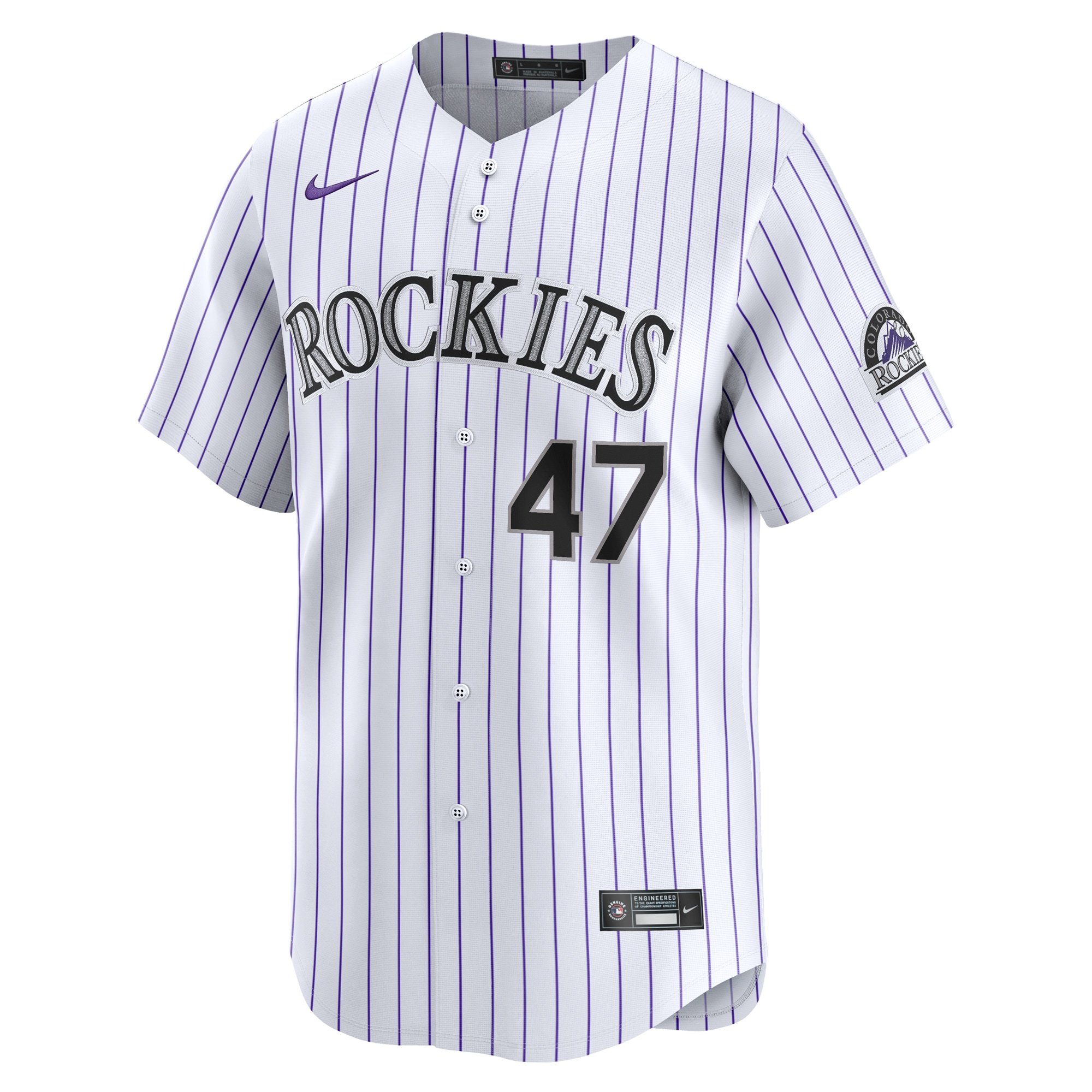 Men's Colorado Rockies Cal Quantrill  White Home Limited Player Jersey