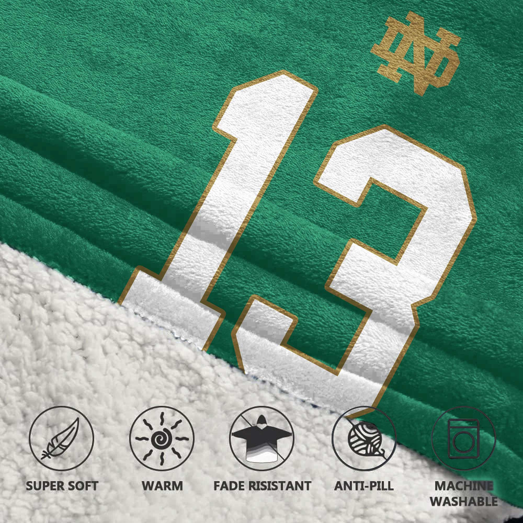 Adult Notre Dame Football Unisex Blanket Hoodie