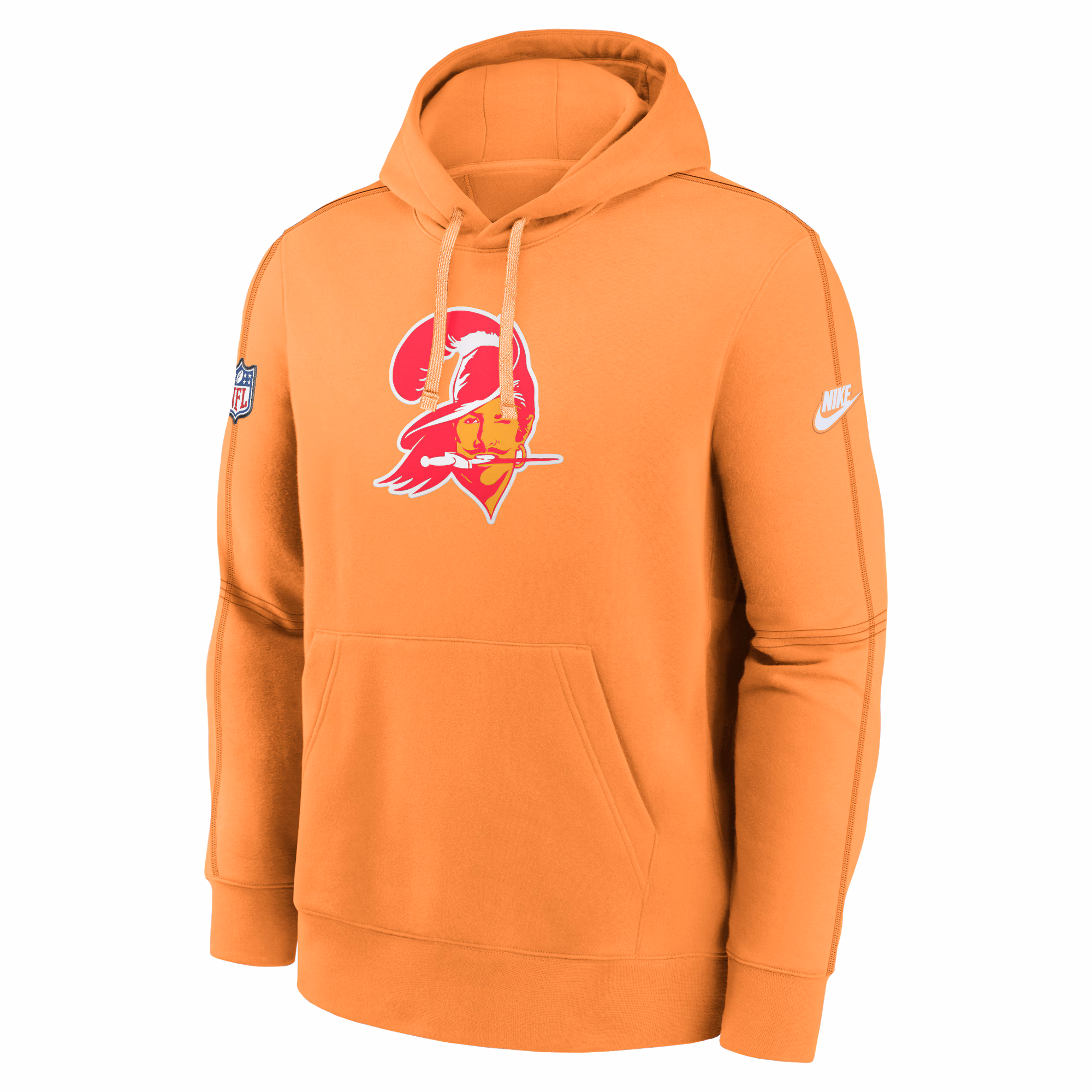 Tampa Bay Buccaneers  Throwback Logo Club Tri-Blend Pullover Hoodie - Orange
