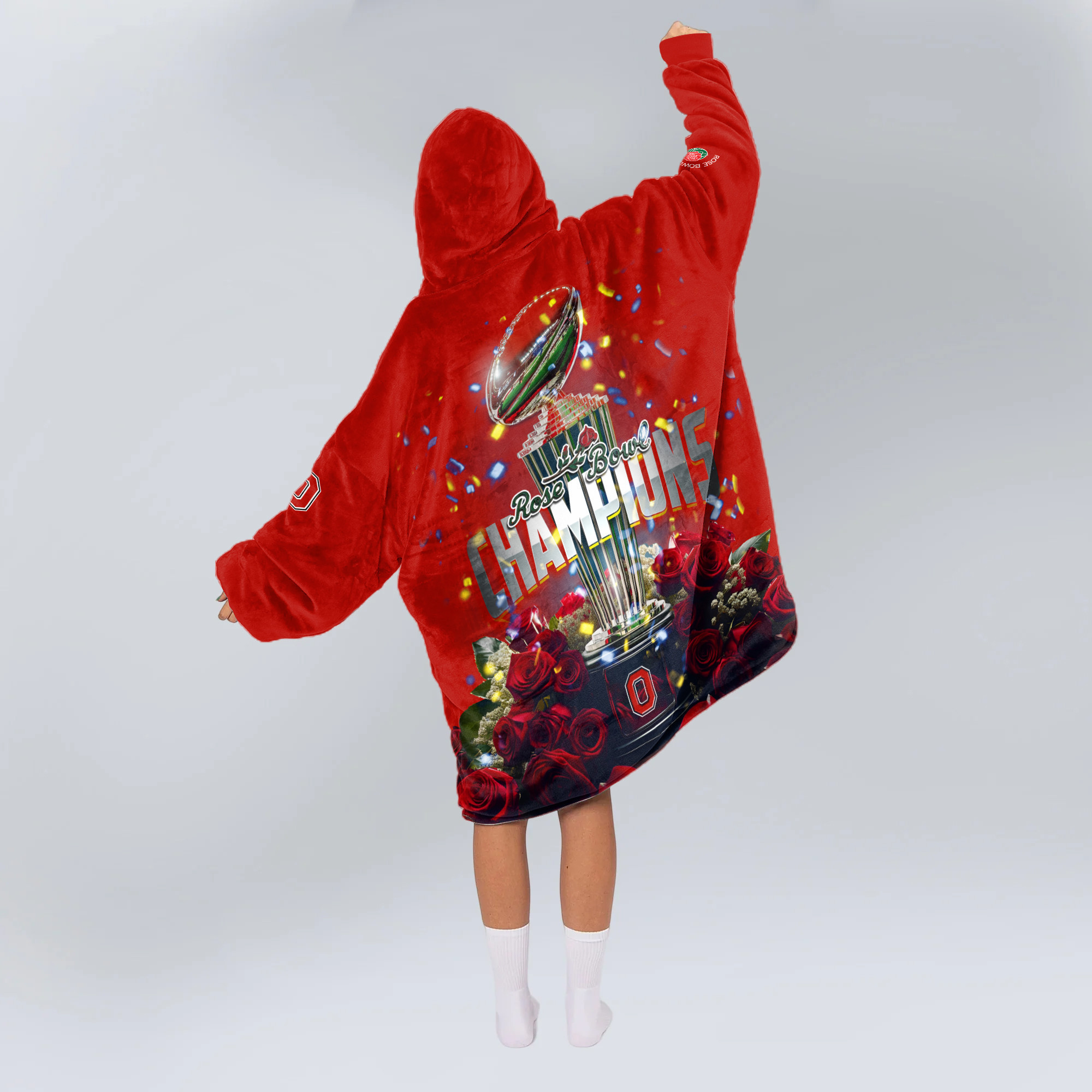 Adult Champions Ohio State Football Unisex Blanket Hoodie