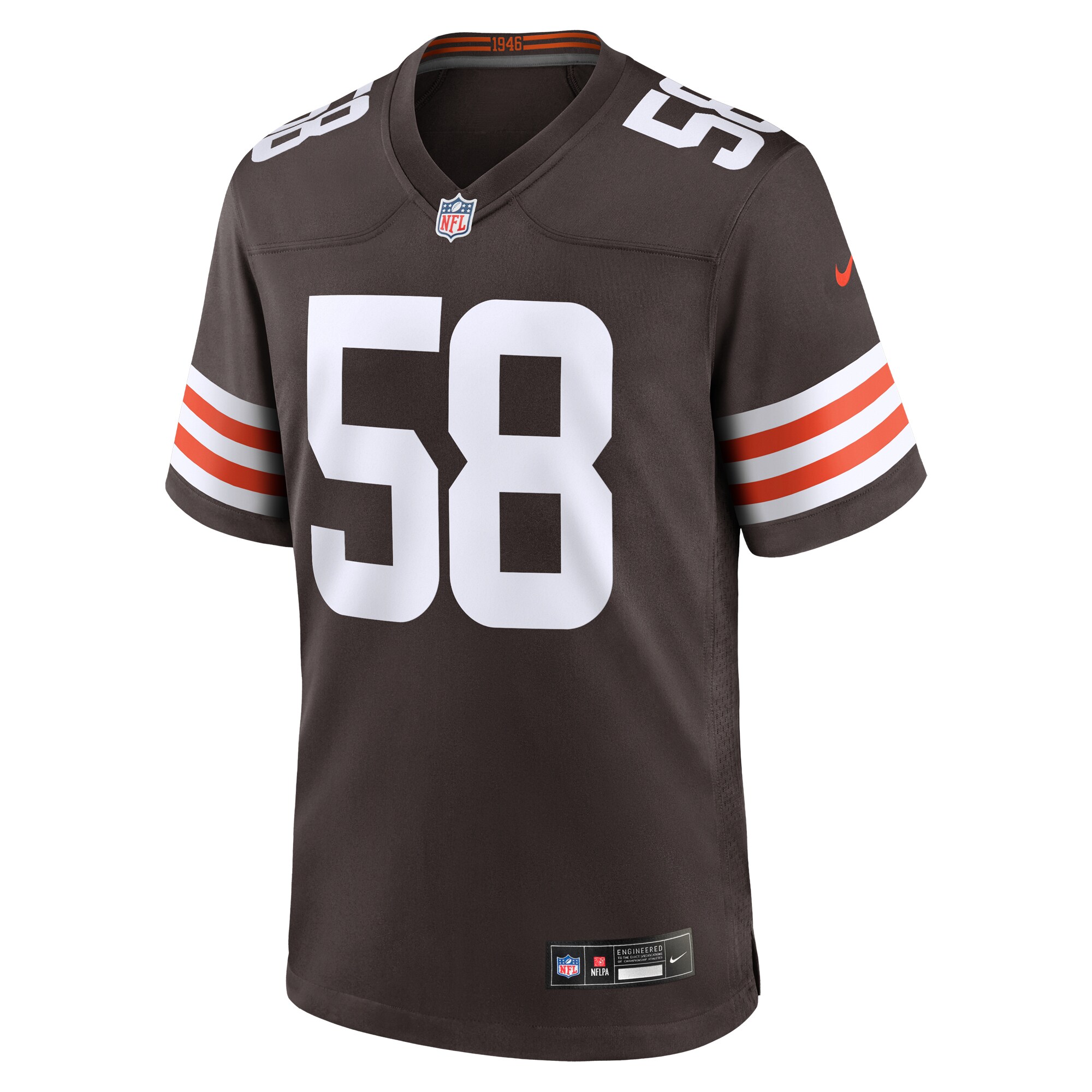 Hicks Cleveland Browns  Game Jersey -  Brown
