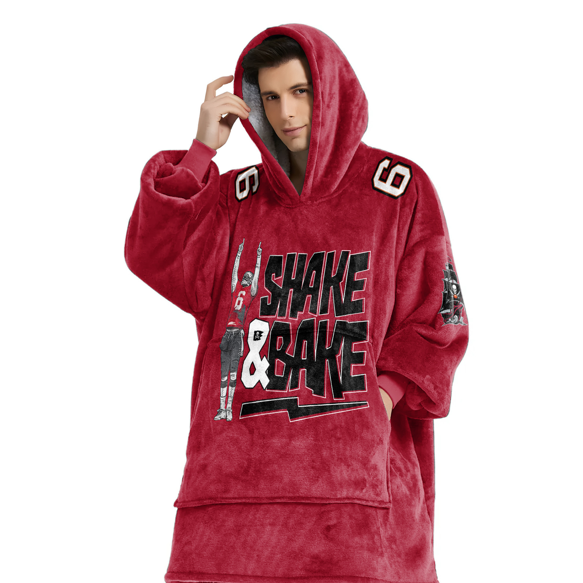 Adult B.M 6 Tampa Bay Football Unisex Blanket Hoodie
