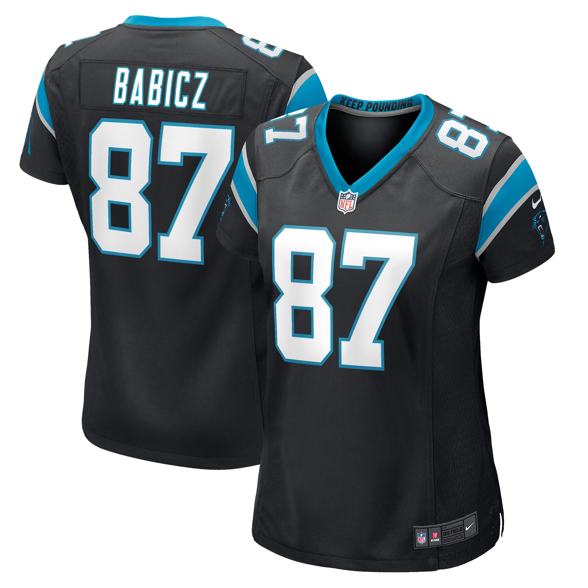 Josh Babicz Carolina Panthers  Women's Game Player Jersey - Black
