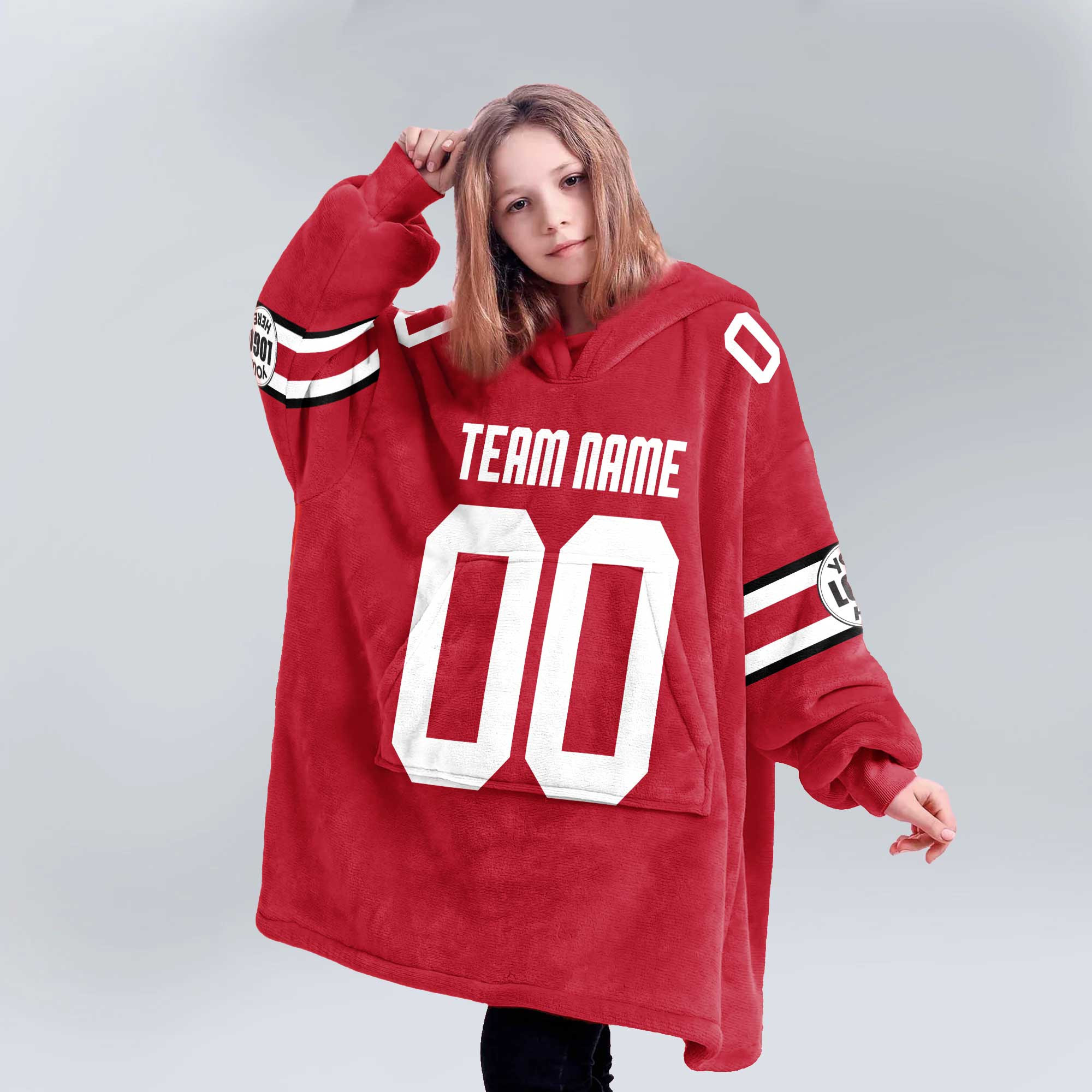 Adult Custom Blanket Hoodie Ohio State Inspired Color