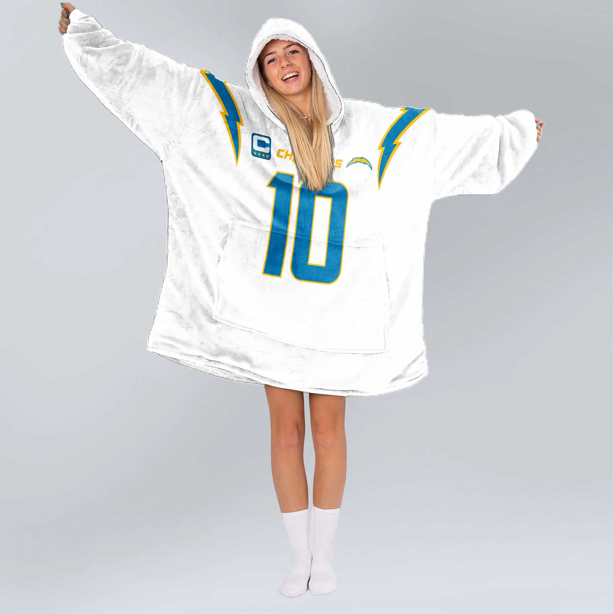 Adult Captain 10 Los Angeles Football Unisex Blanket Hoodie