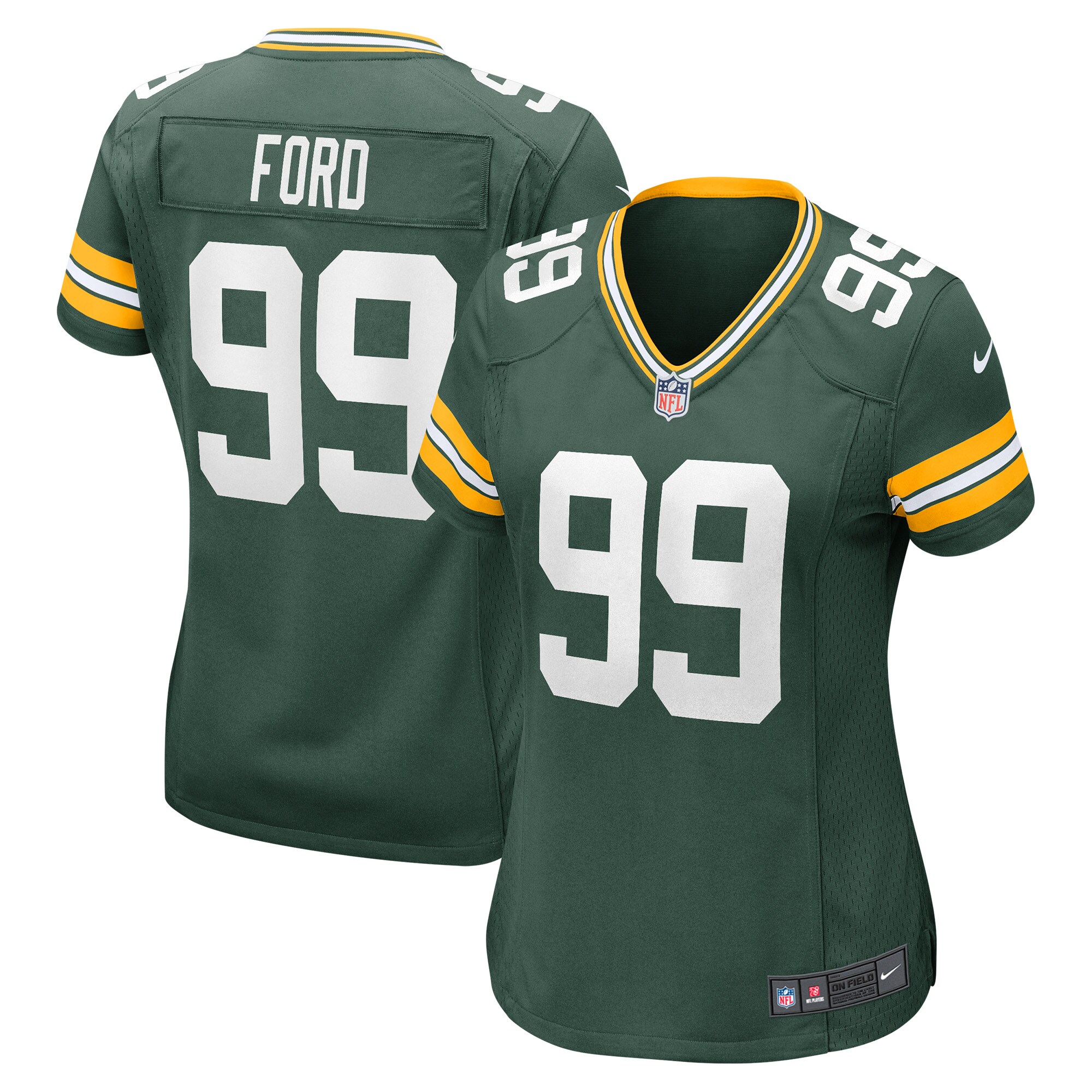 Jonathan Ford Green Bay Packers  Women's Player Game Jersey - Green