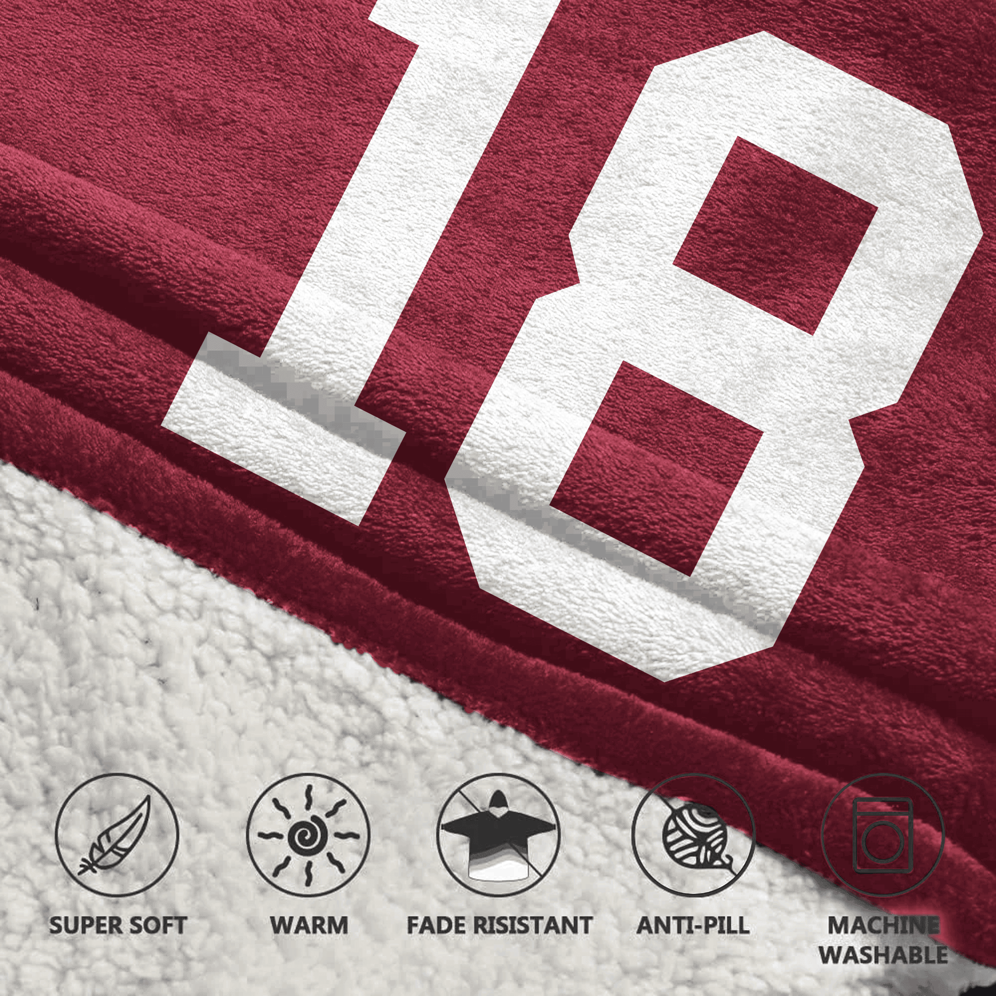 Adult 18 Alabama Football Unisex Blanket Hoodie