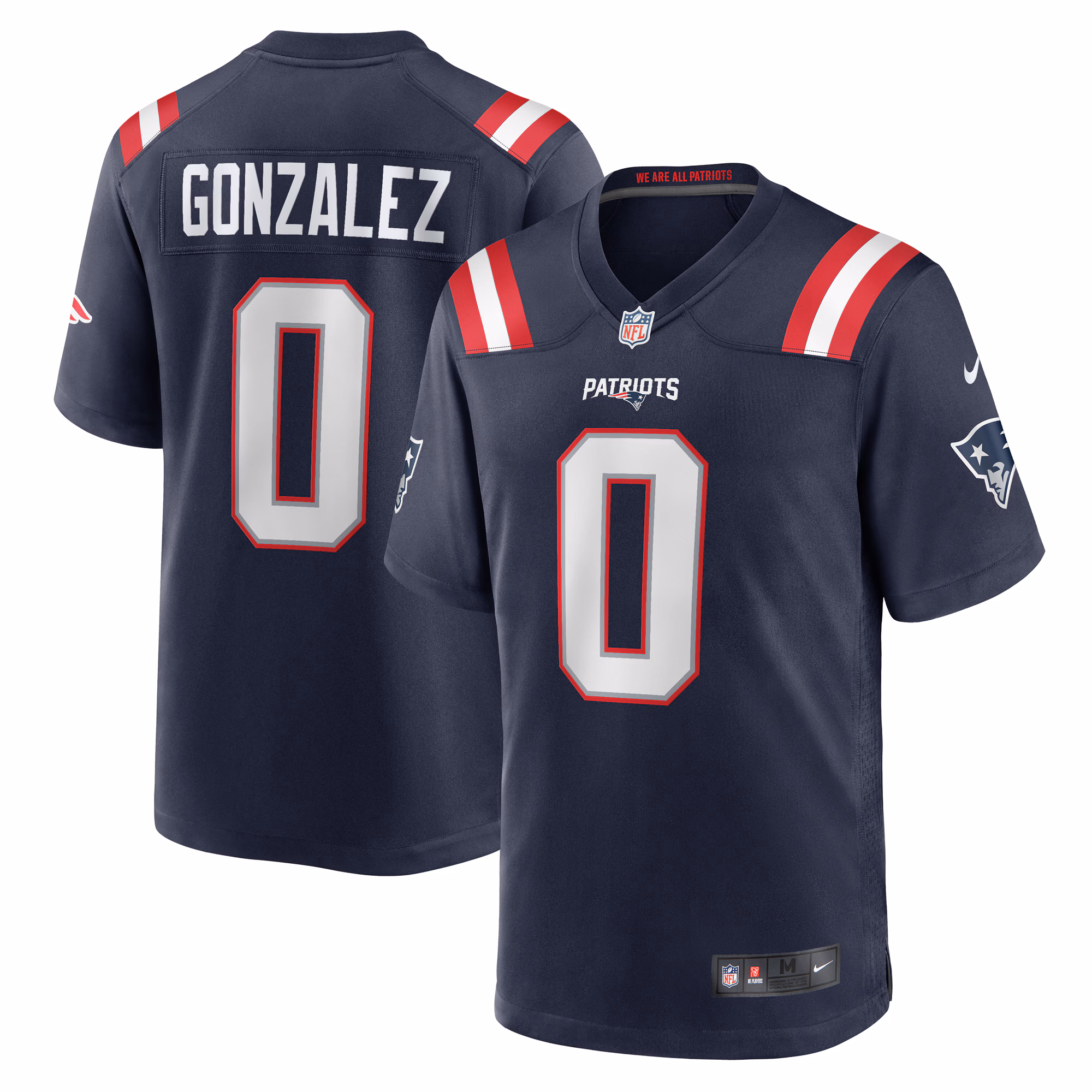 Christian Gonzalez New England Patriots Team Game Jersey -  Navy