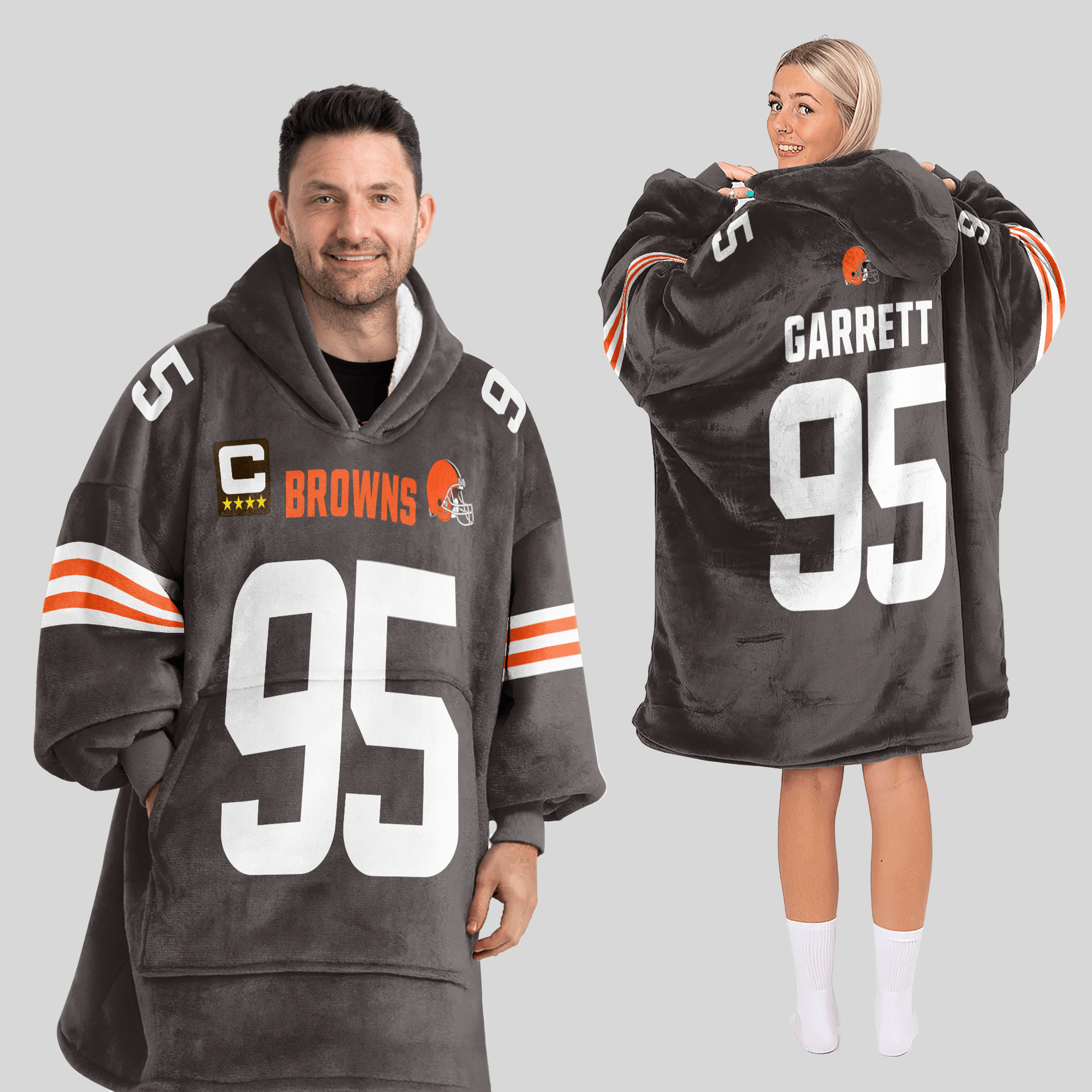 Adult M.G 95 Captain Cleveland Football Unisex Blanket Hoodie