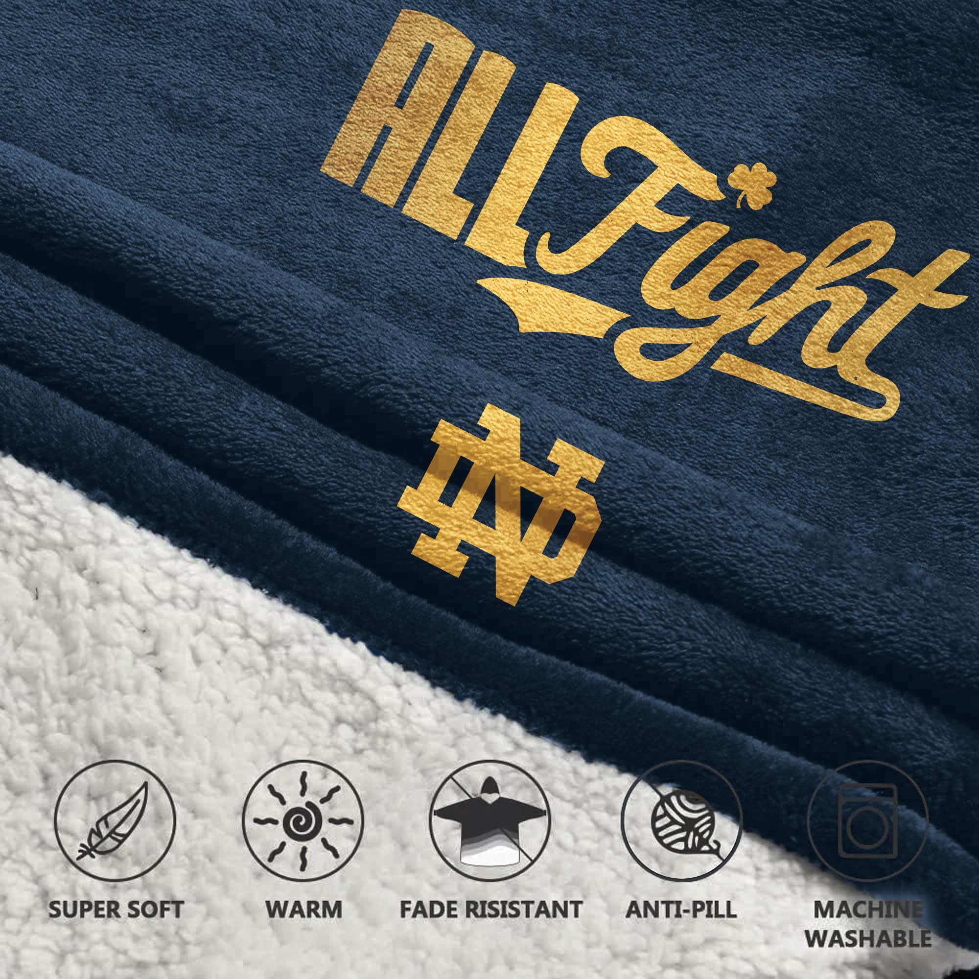 Adult Notre Dame Football Unisex Blanket Hoodie