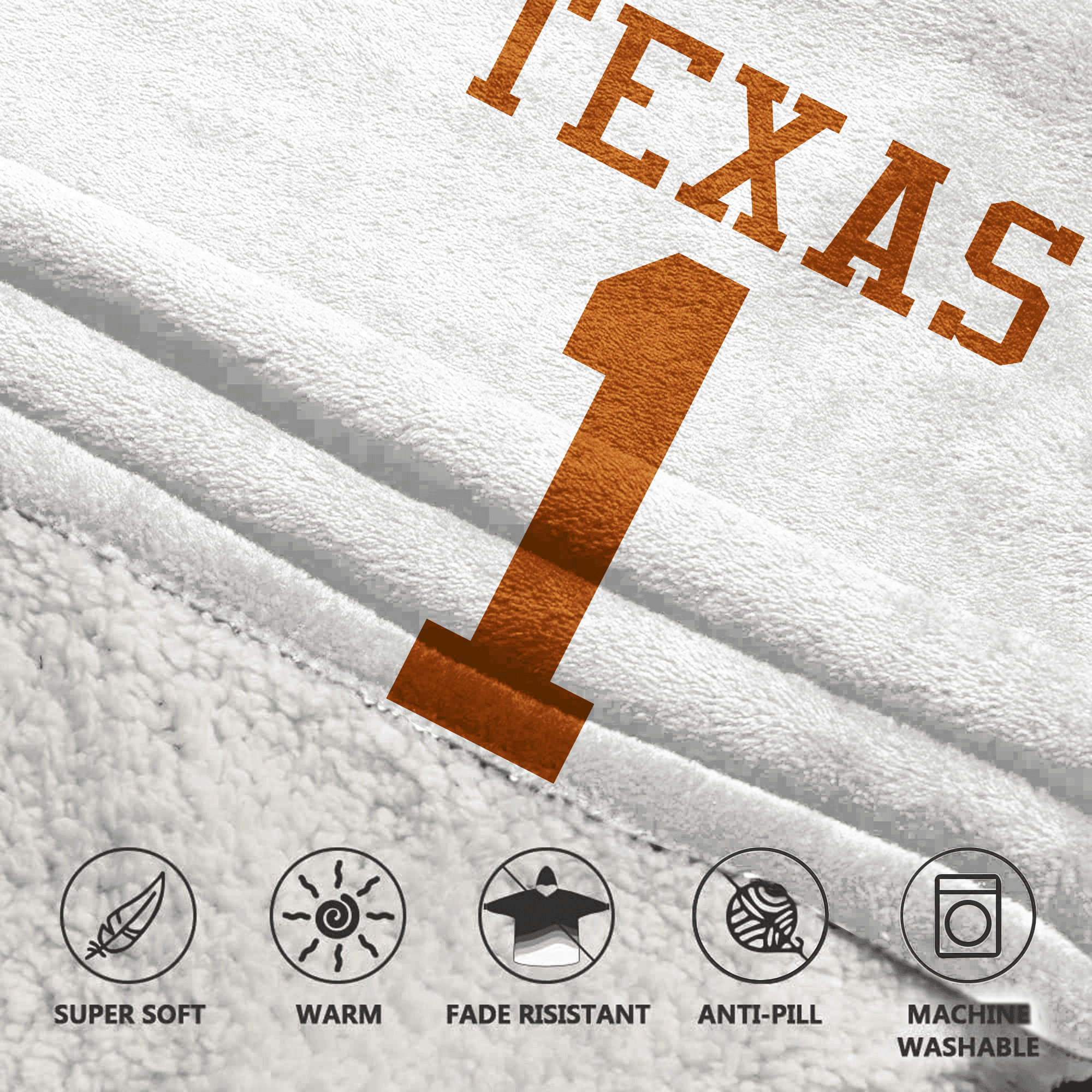 Adult 1 Texas Football Unisex Blanket Hoodie