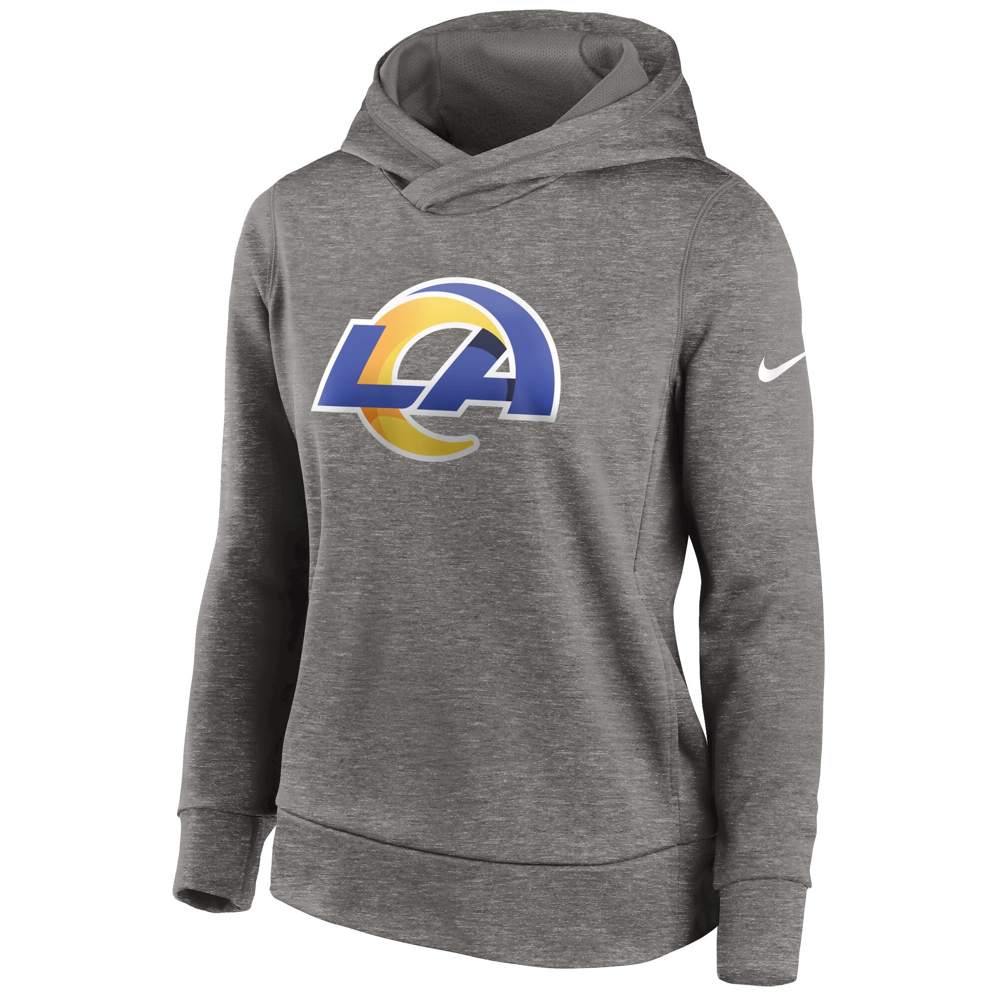 Los Angeles Rams Women's Lightweight Performance Hooded Top - Heather Charcoal