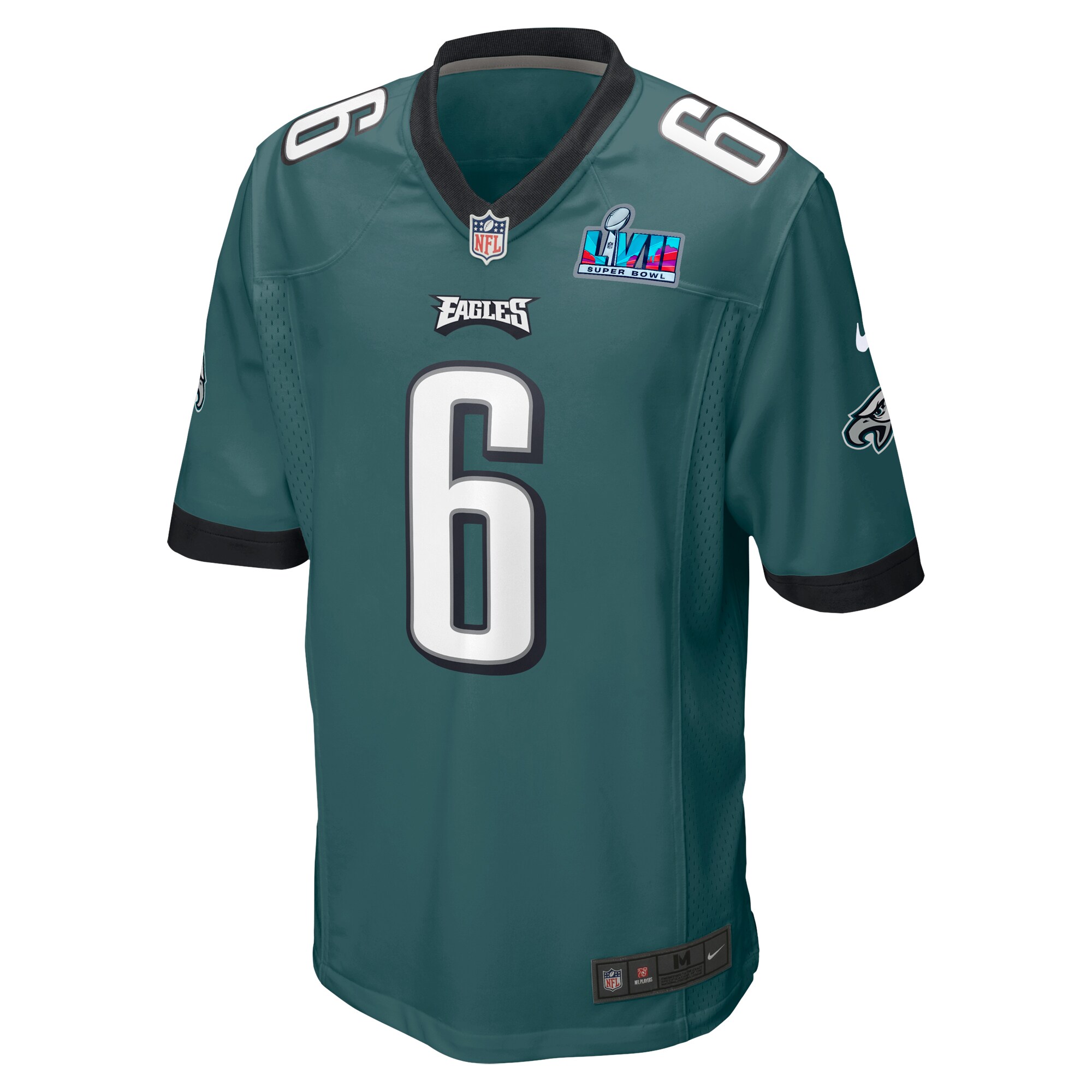 DeVonta Smith Philadelphia Eagles  Super Bowl LVII Patch Game Jersey - Midnight Green