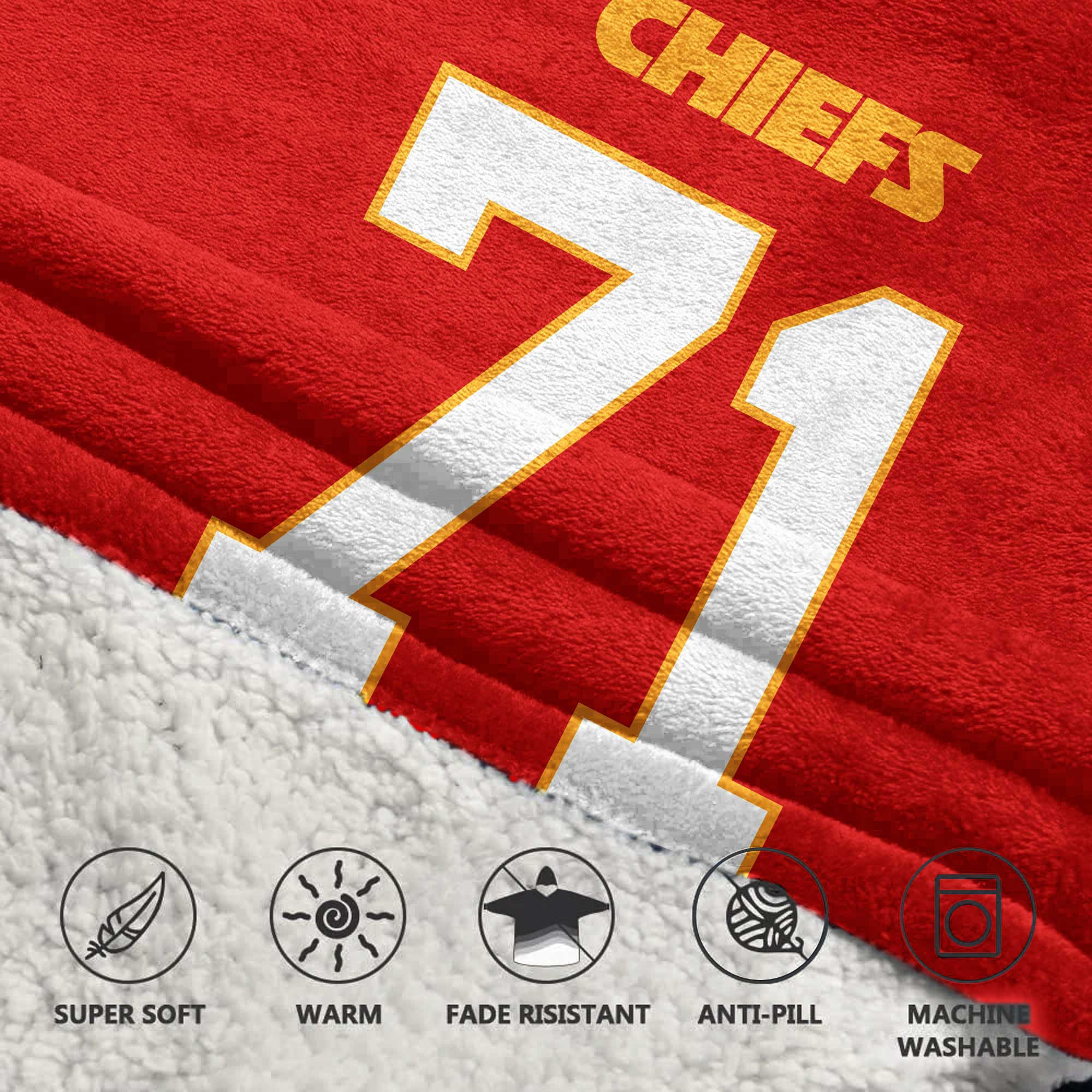 Adult 71 Kansas City Football Unisex Blanket Hoodie