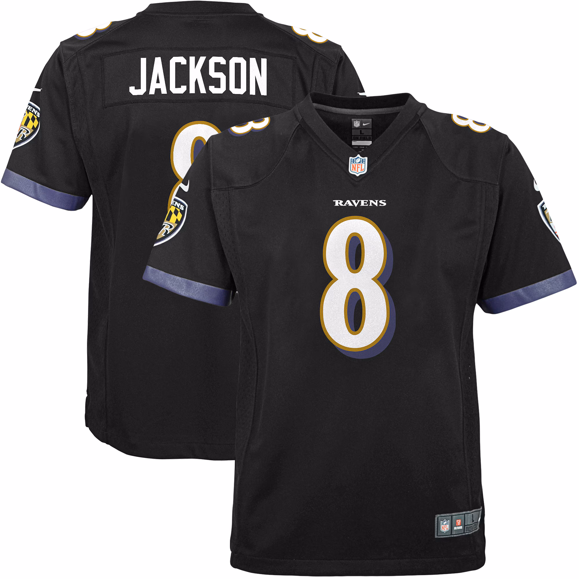 Lamar Jackson Baltimore Ravens Youth Game Jersey - White