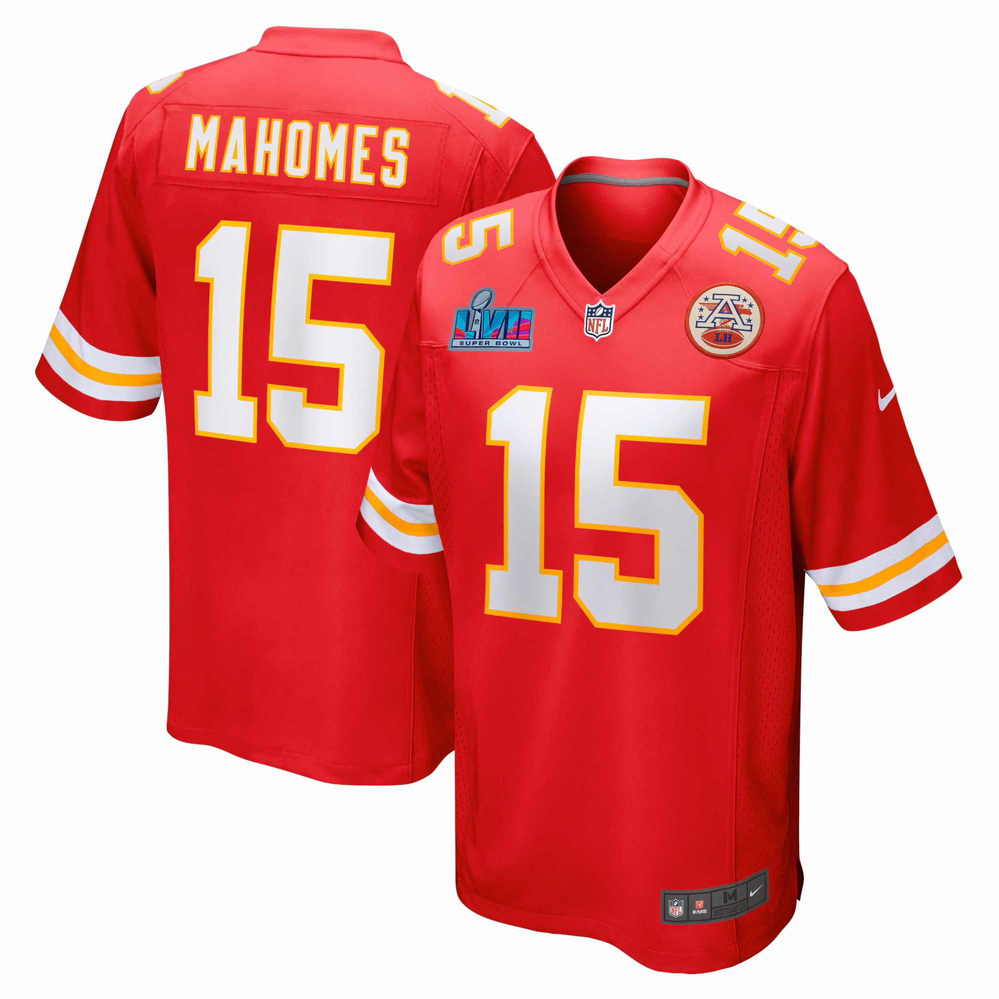 Patrick Mahomes Kansas City Chiefs Super Bowl LVII (2022 Season) Patch Game Jersey - Red