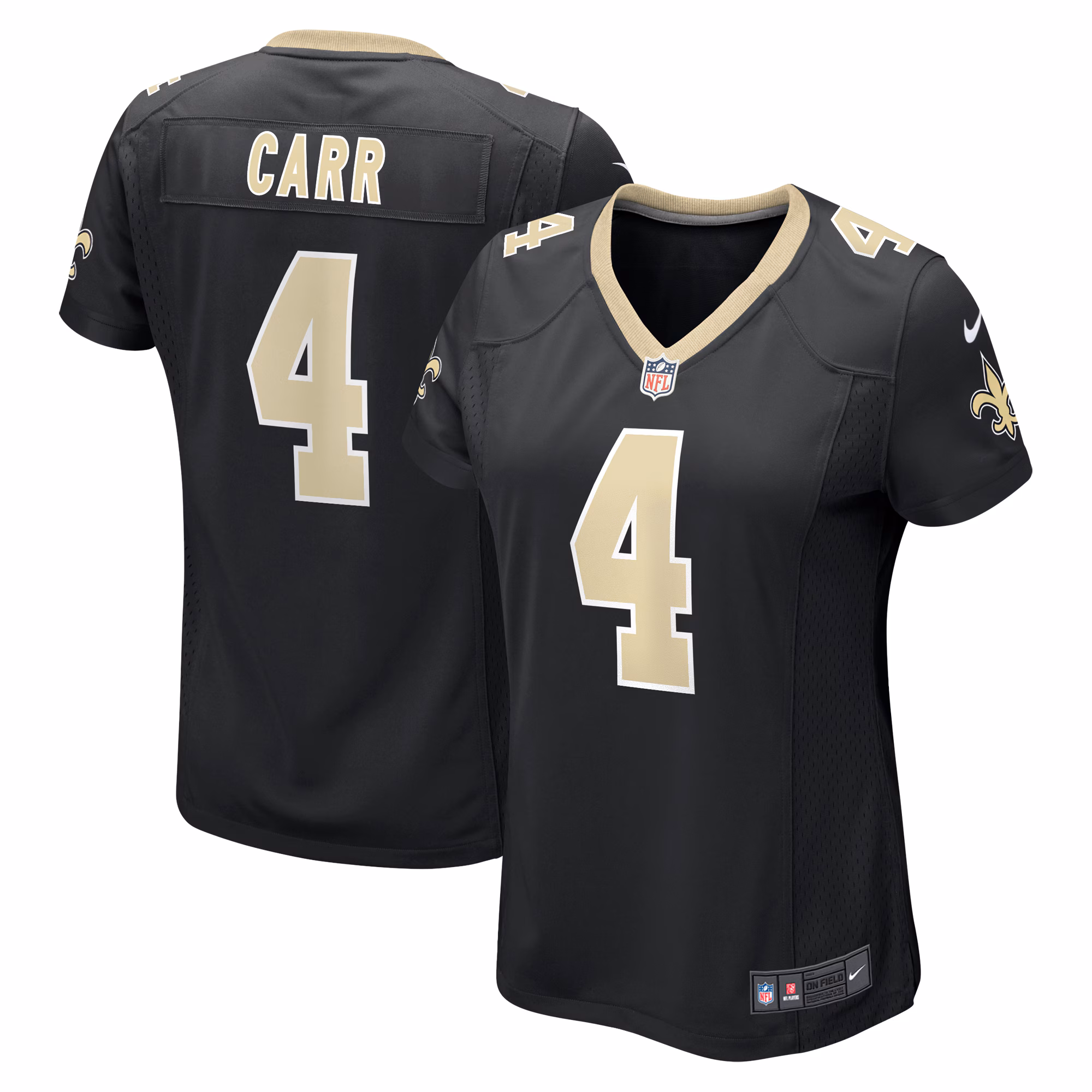 Derek Carr New Orleans Saints Women's Game Jersey - Black